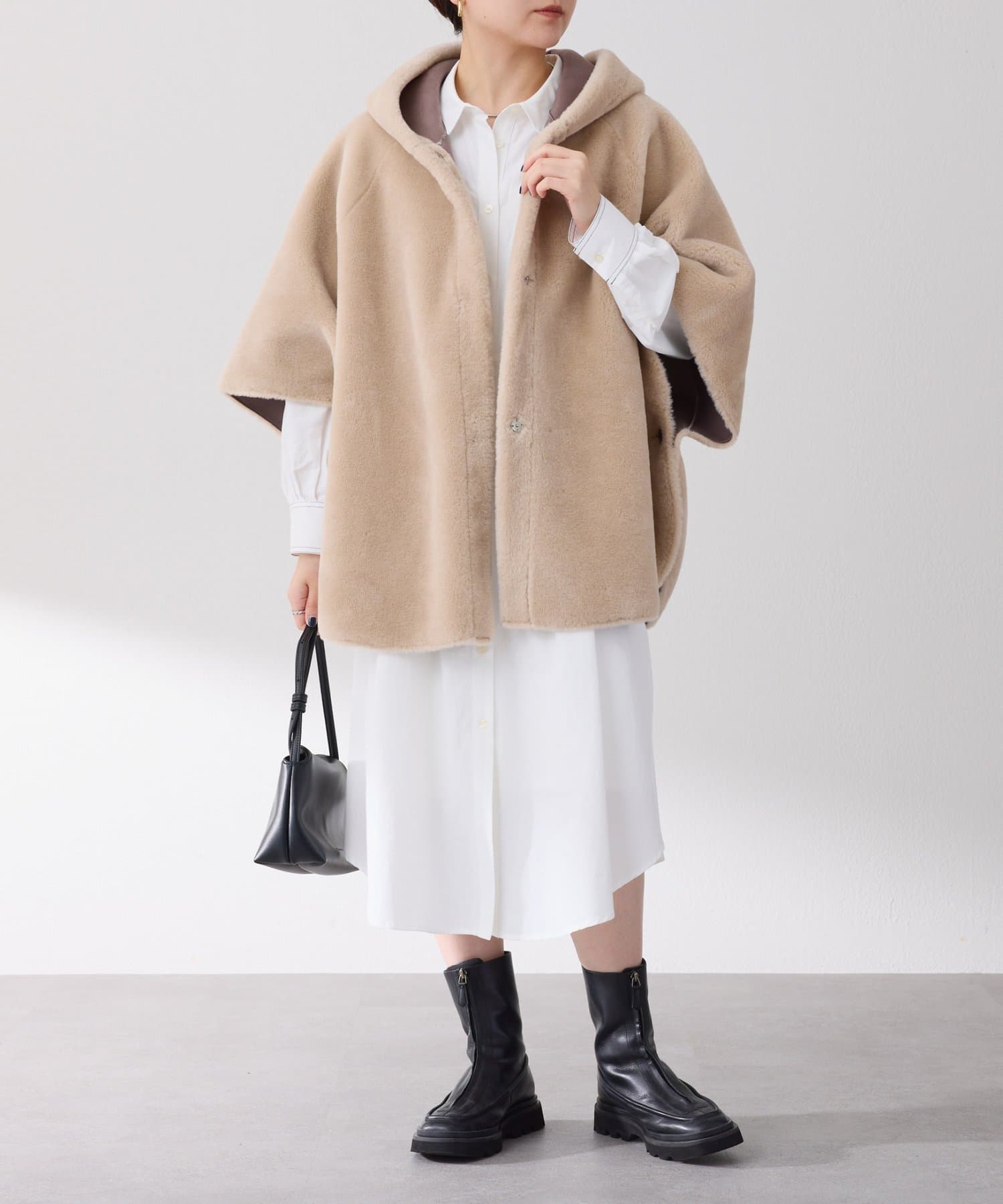 NAOchan GALLARDAGALANTE リバーシブルファーコート 2WAYで着れる】リバーシブルムートン・ファータッチコート