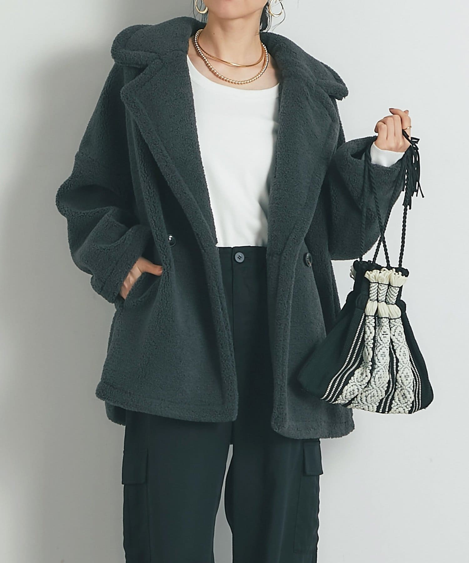 un dix cors(アンディコール) 《ふんわり上品なこなれ感》ミクロルボアコート