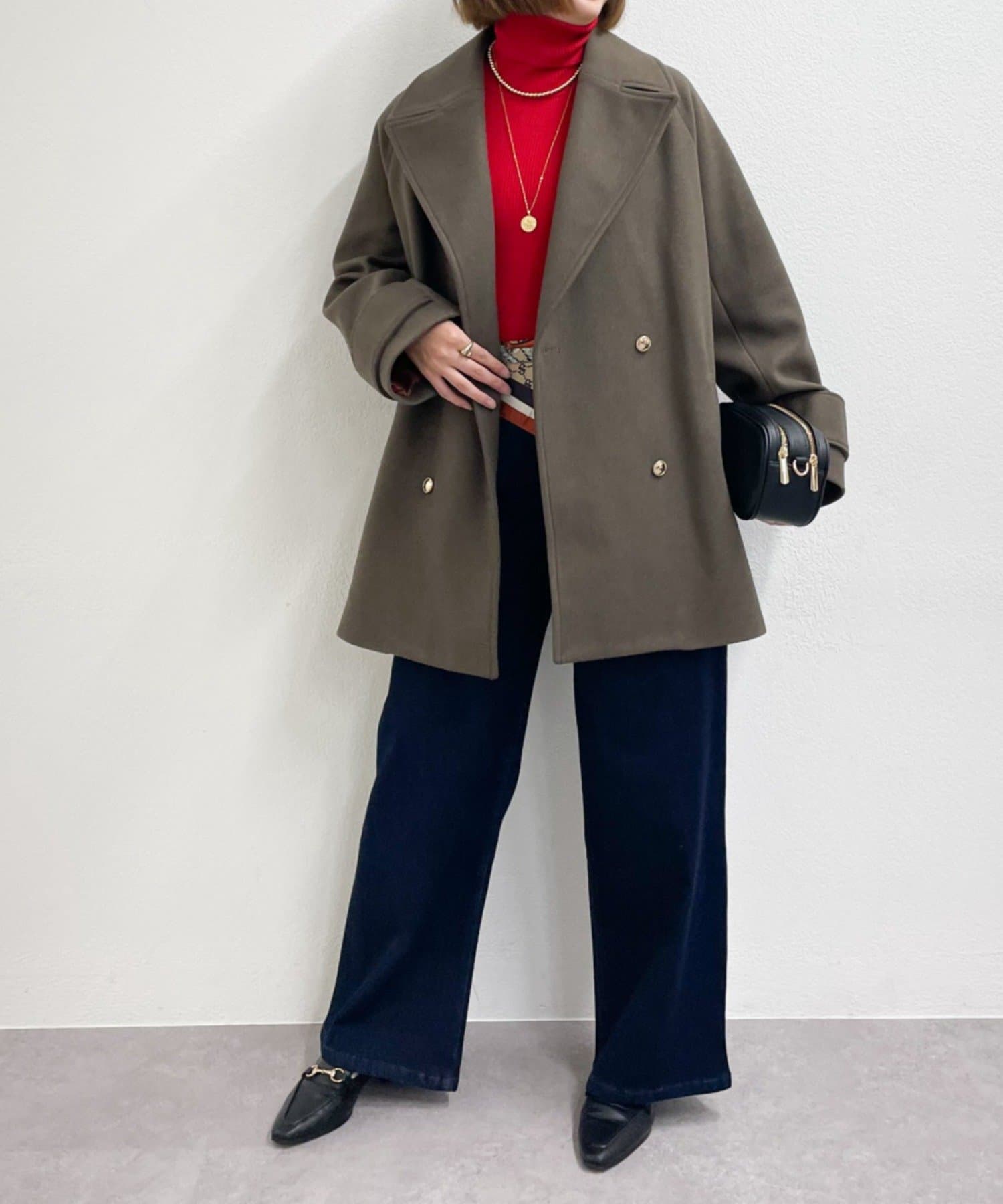 un dix cors(アンディコール) 《デイリーに活躍》フェイクウールライトジャージー金釦コート