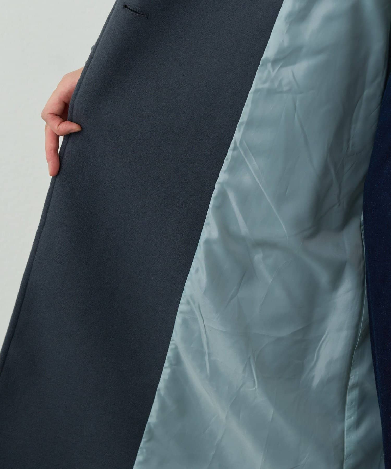 un dix cors(アンディコール) 《羽織るだけでこなれ感》フェイクウールライトジャージーロングコート