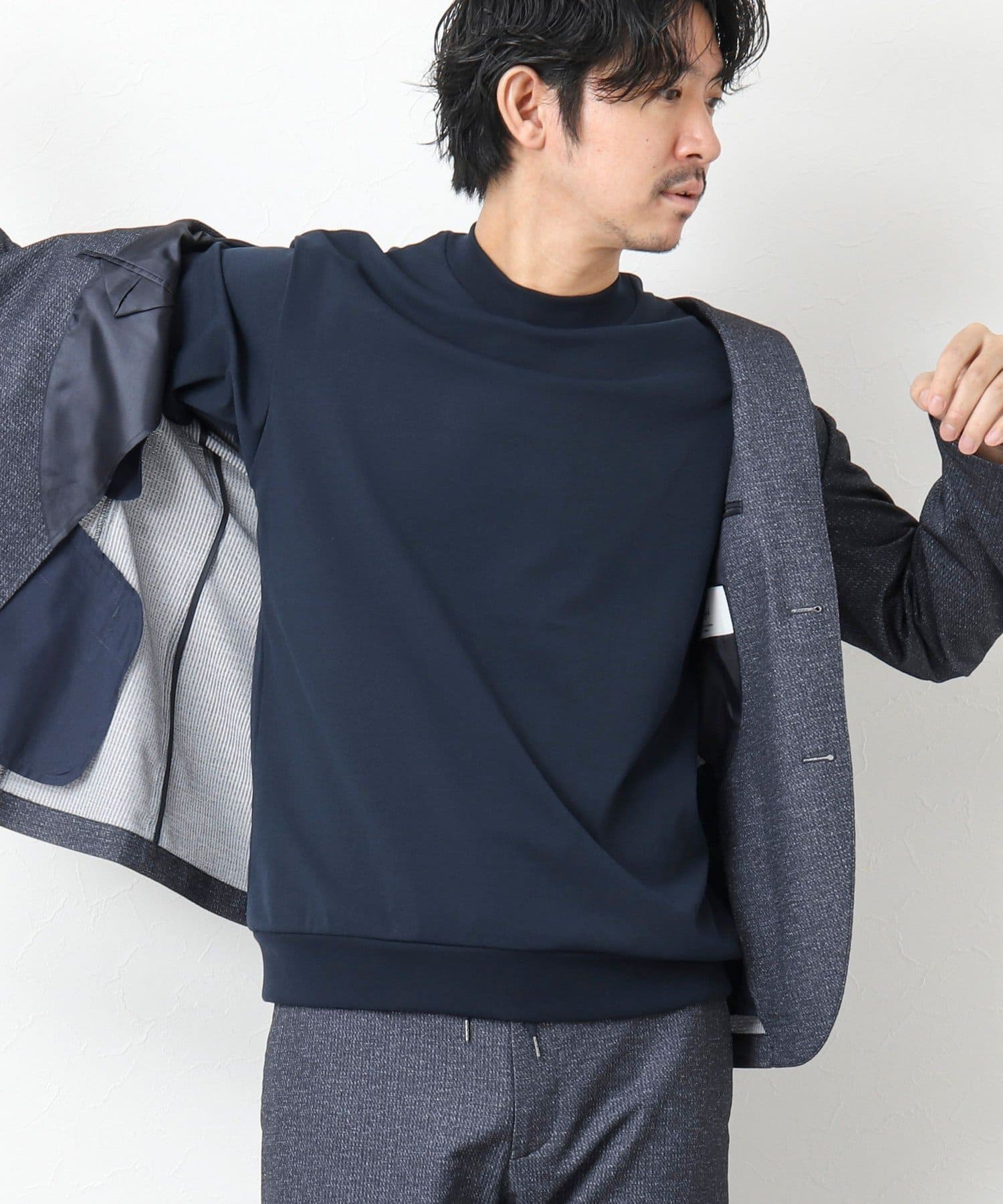 ON/OFF兼用で使える高機能アイテムジャケットのインナーに最適な上品Tシャツ◆素材・クアトロセブン鹿の子・高機能繊維《Quattro Seven/クアトロセブン※》使用・さらりとしたドライタッチな肌