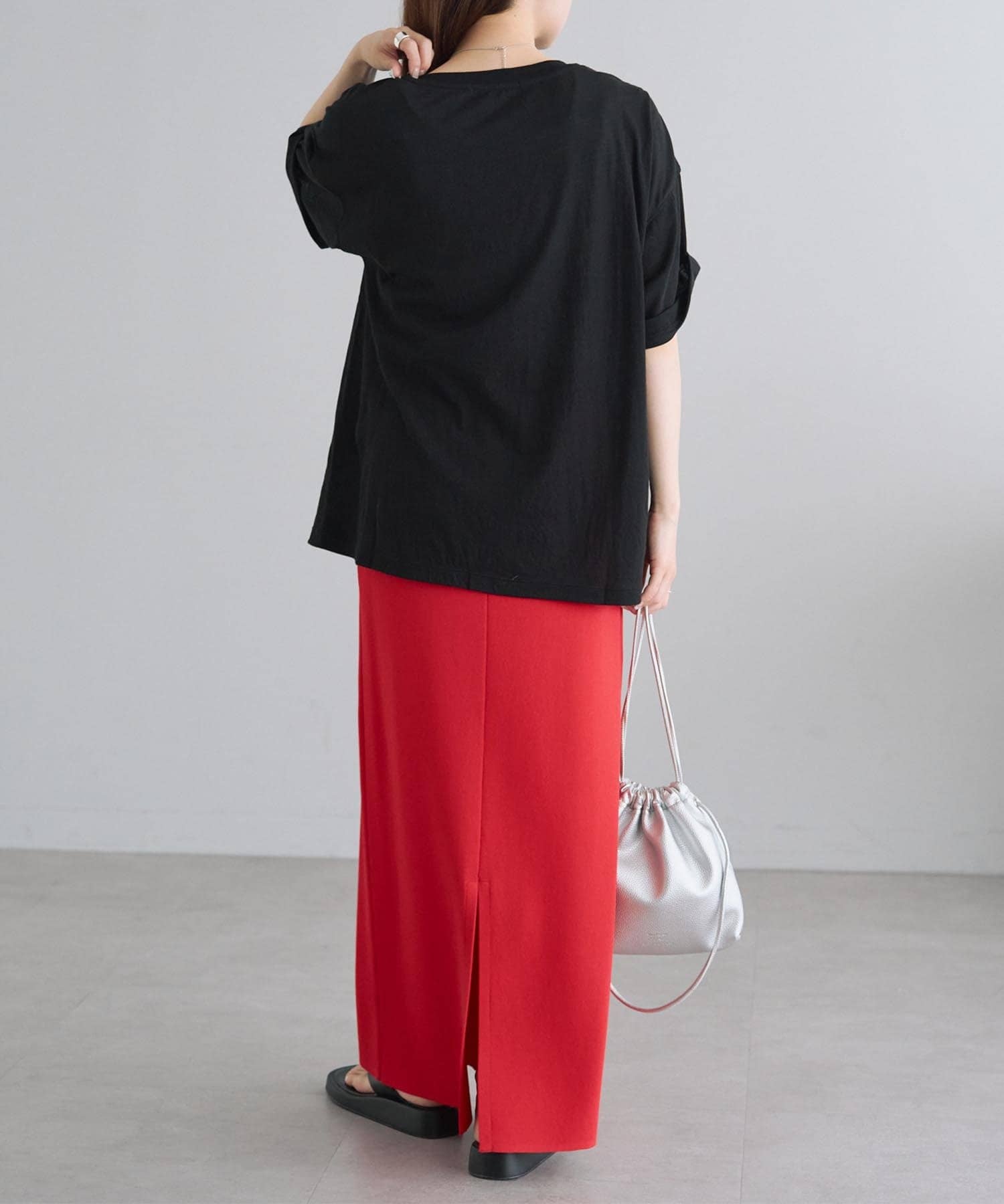 PUAL CE CIN(ピュアルセシン) コットンナイロンシアーオーバーTシャツ