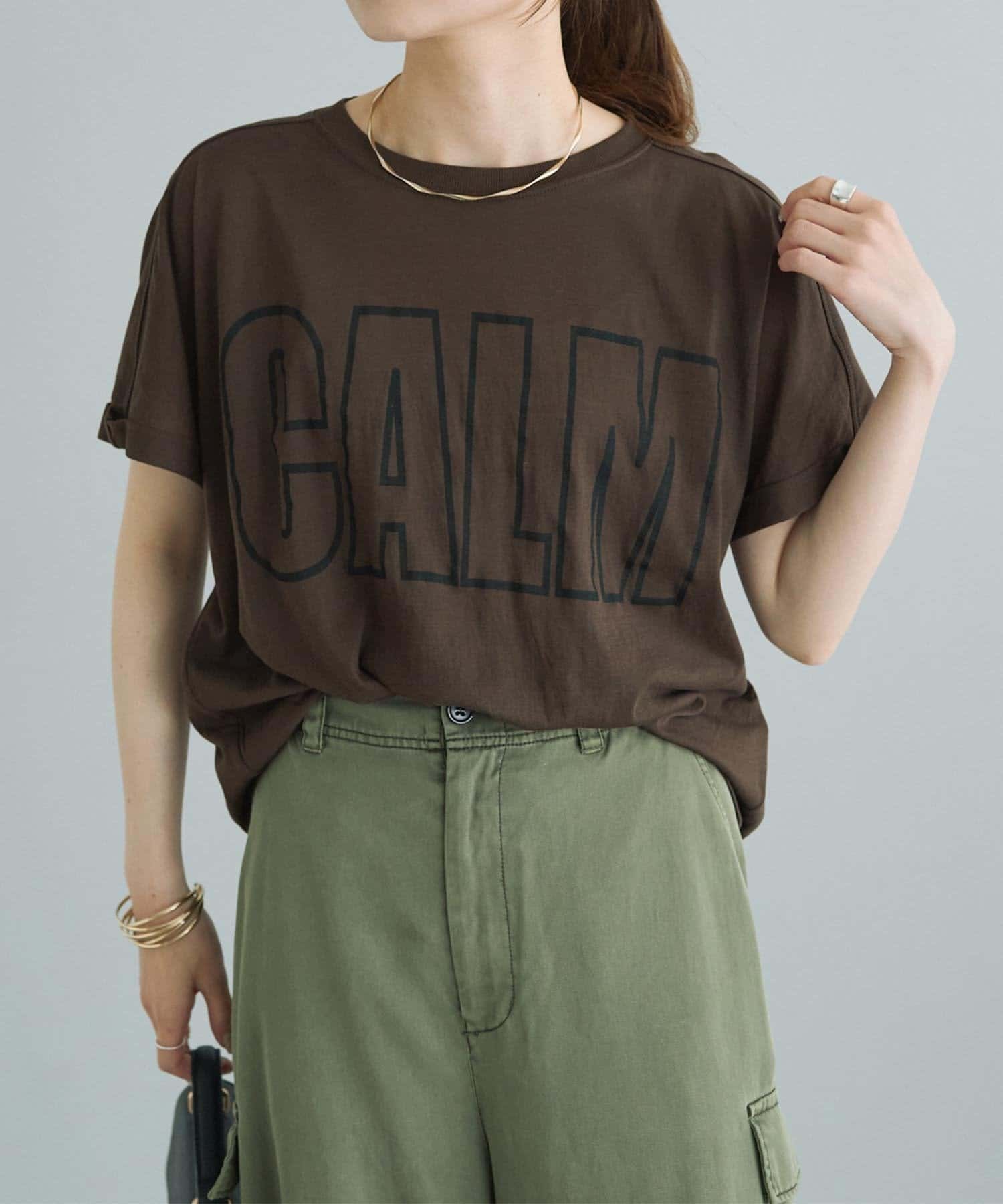 PUAL CE CIN(ピュアルセシン) コットンナイロンシアーロゴTシャツ