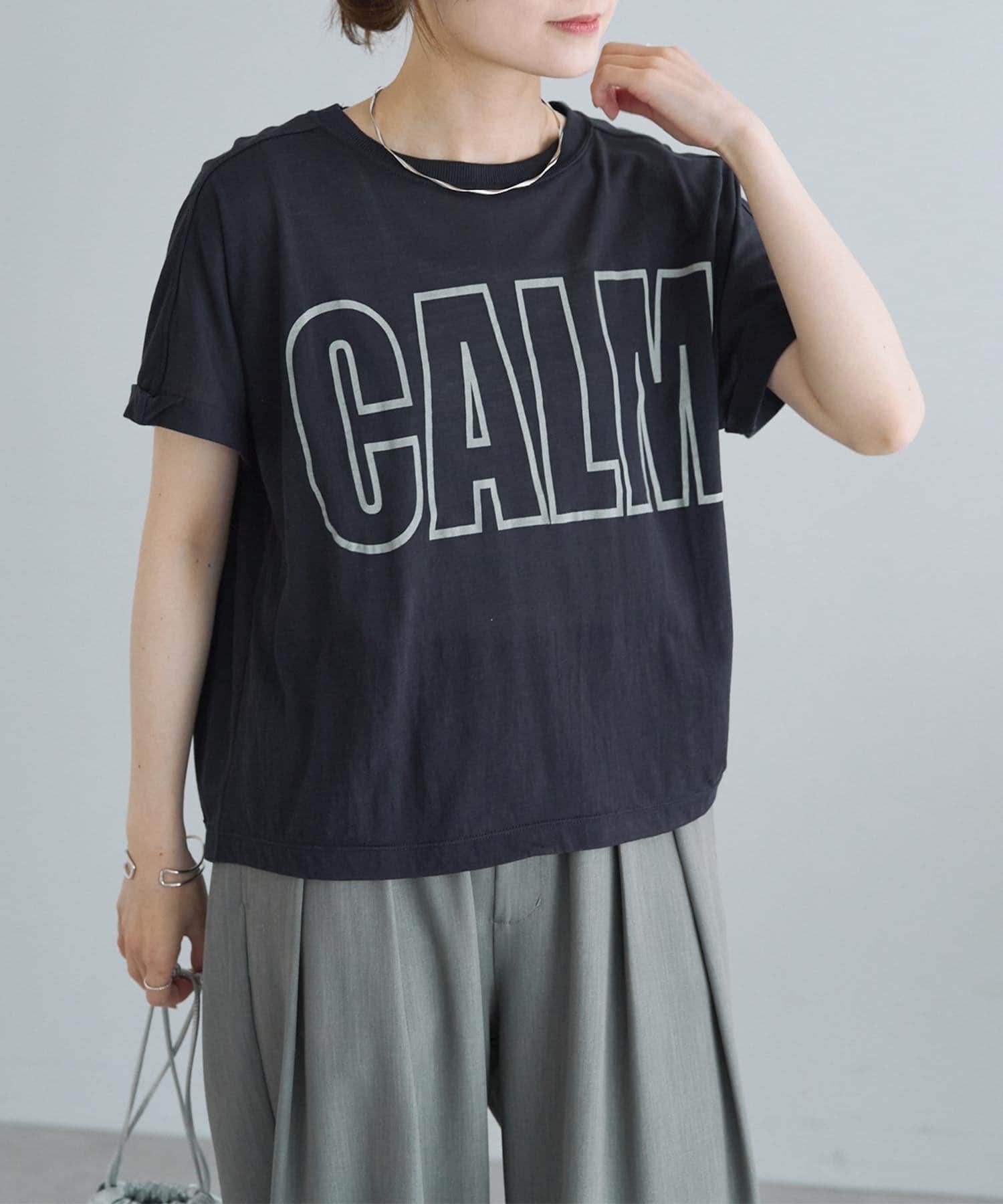 PUAL CE CIN(ピュアルセシン) コットンナイロンシアーロゴTシャツ