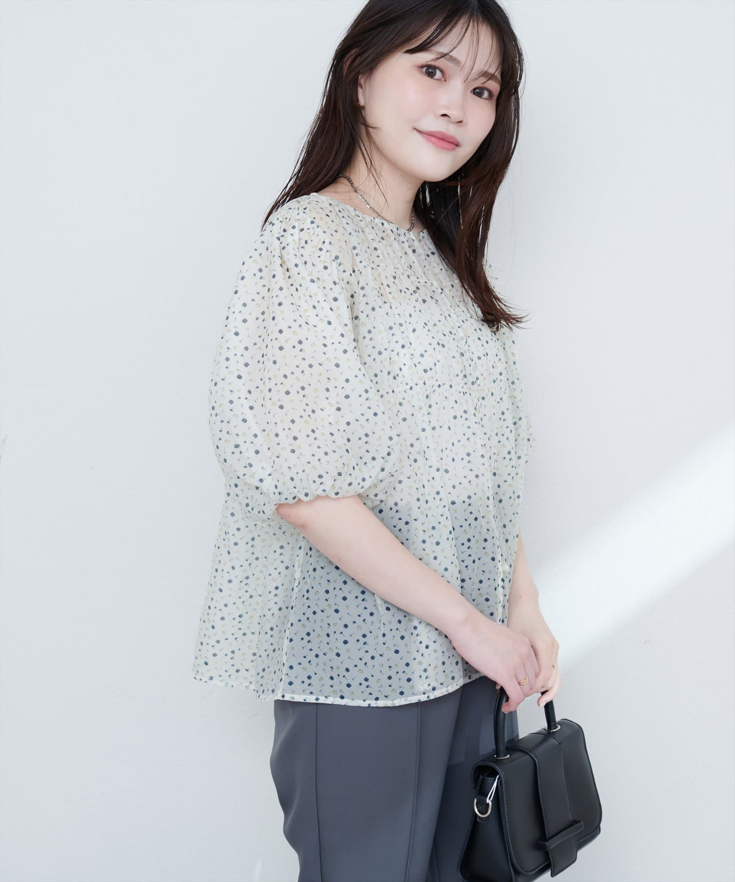 小花柄シアーシャーリングブラウス/F i.n.t [53AF02h012] | F