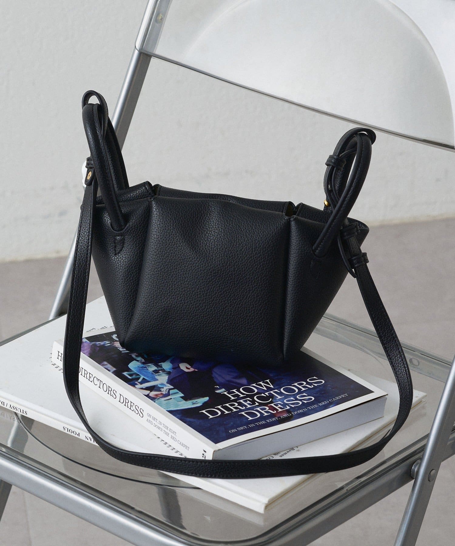 LOUNGEDRESS(ラウンジドレス) 【SINBONO/シンボノ】Ruched Hobo Handle Crossbody Bag BK