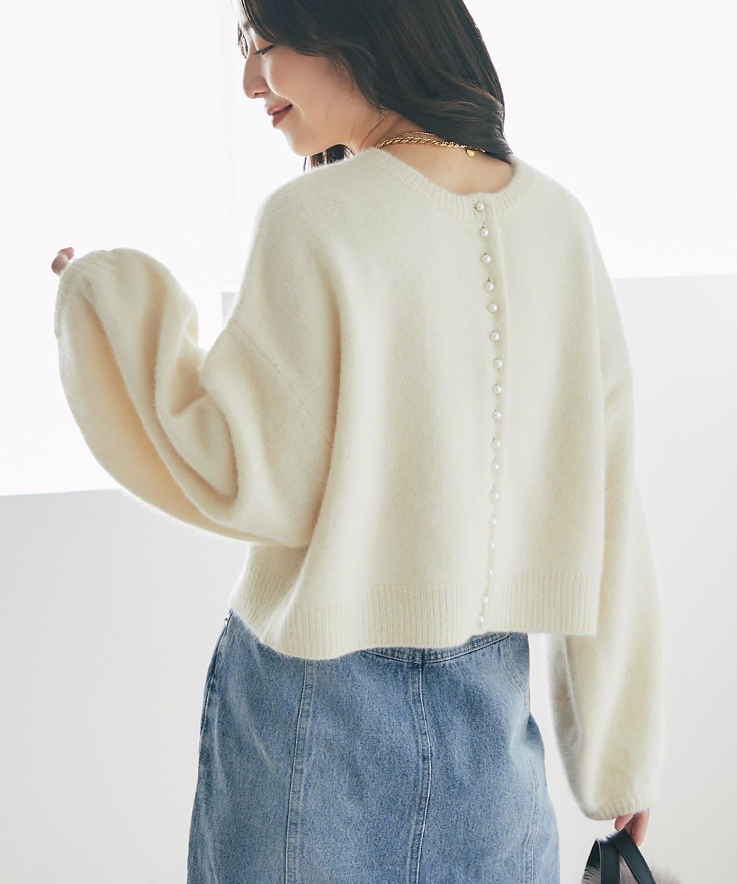 La boutique BonBon(ラブティックボンボン) 【名品アップデート・最強愛され】ヘアリーウール前後２WAYカーディガン