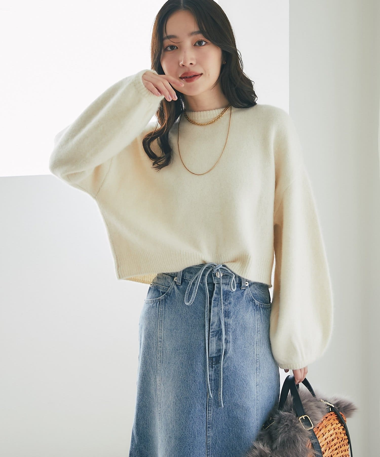 La boutique Bonbon　ヘアリーウール前後２WAYカーディガン セール】【着回し力抜群！】ヘアリーウール前後2WAY