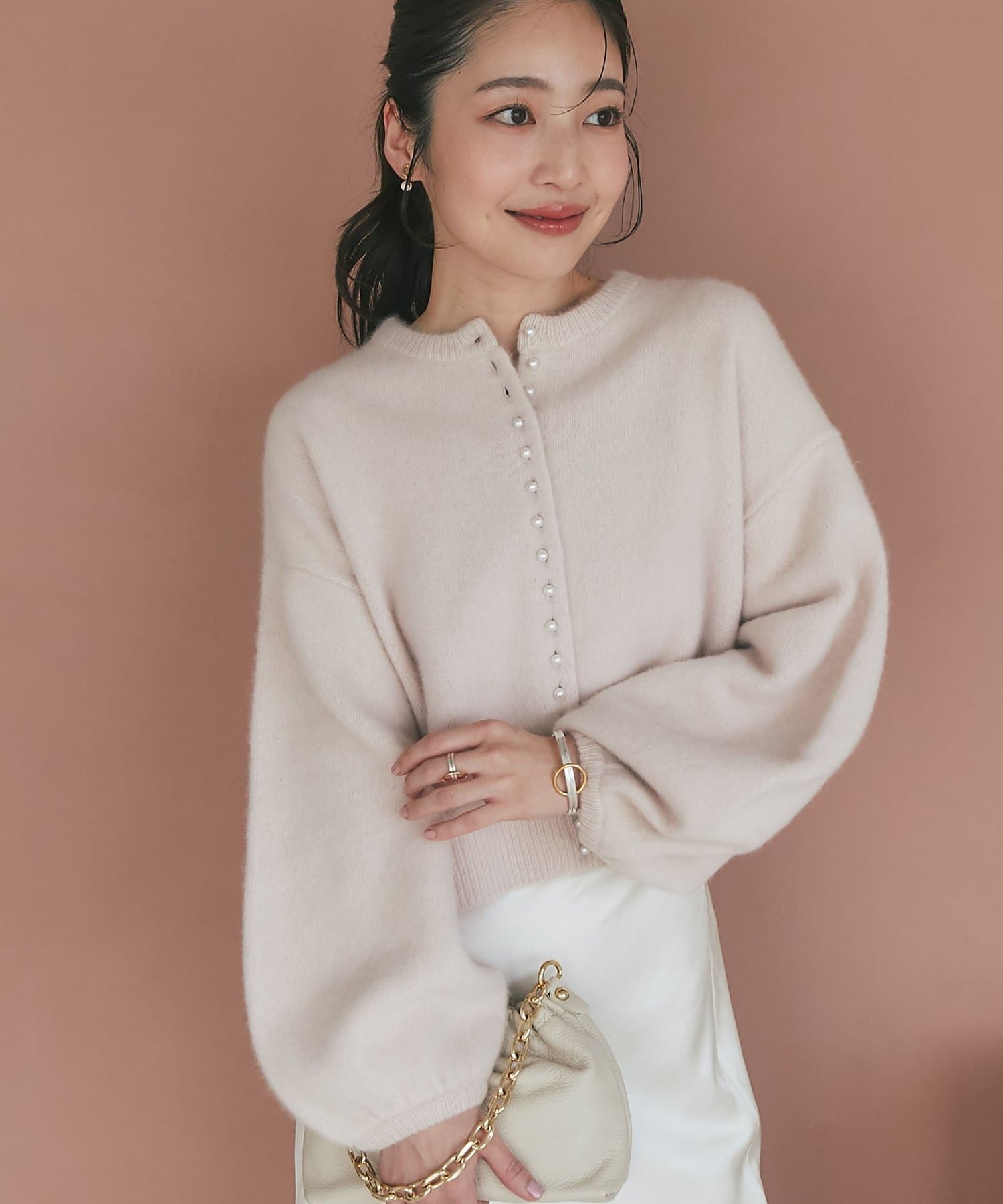 La boutique BonBon(ラブティックボンボン) 【名品アップデート・最強愛され】ヘアリーウール前後２WAYカーディガン