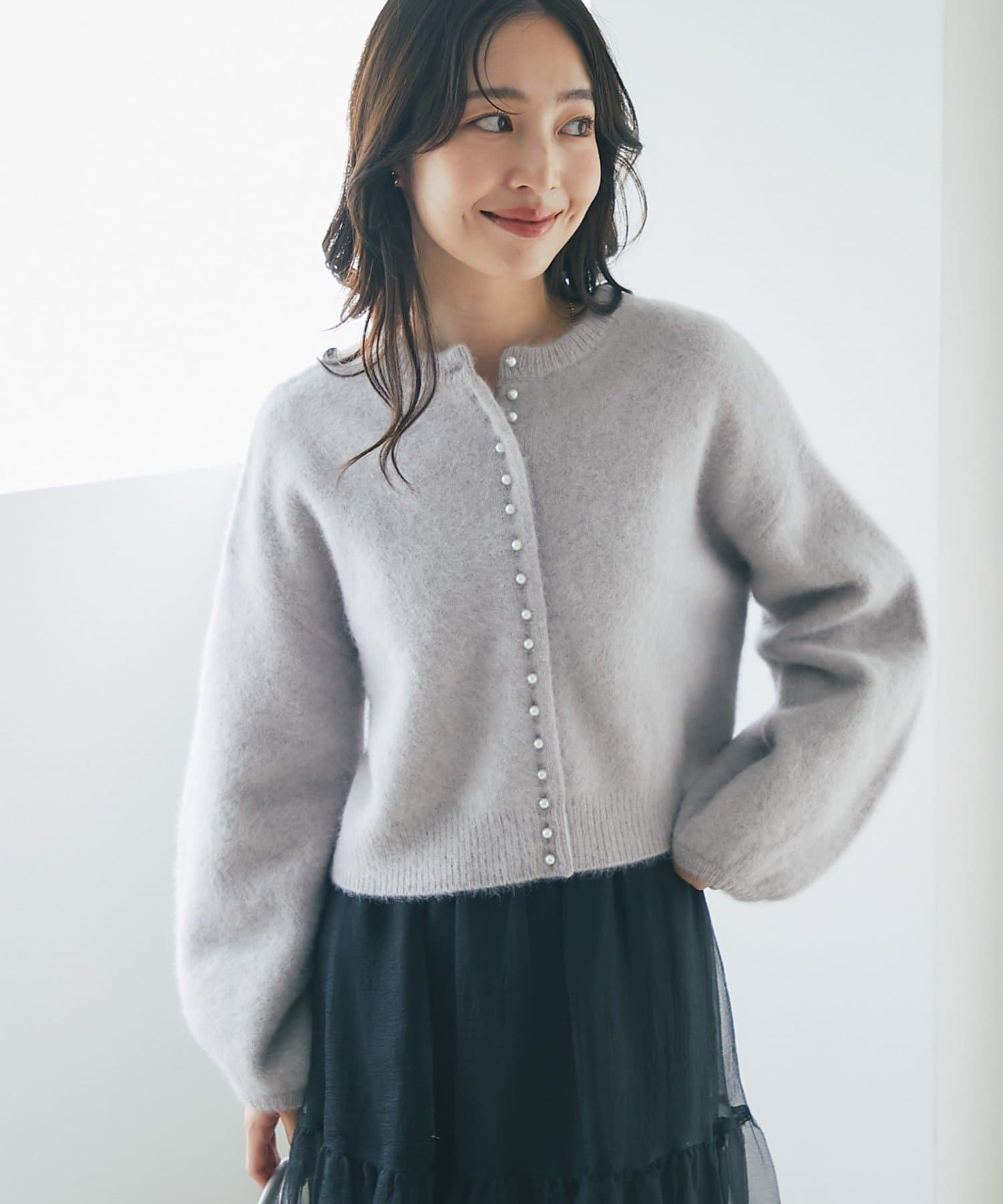 La boutique BonBon(ラブティックボンボン) 【名品アップデート・最強愛され】ヘアリーウール前後２WAYカーディガン