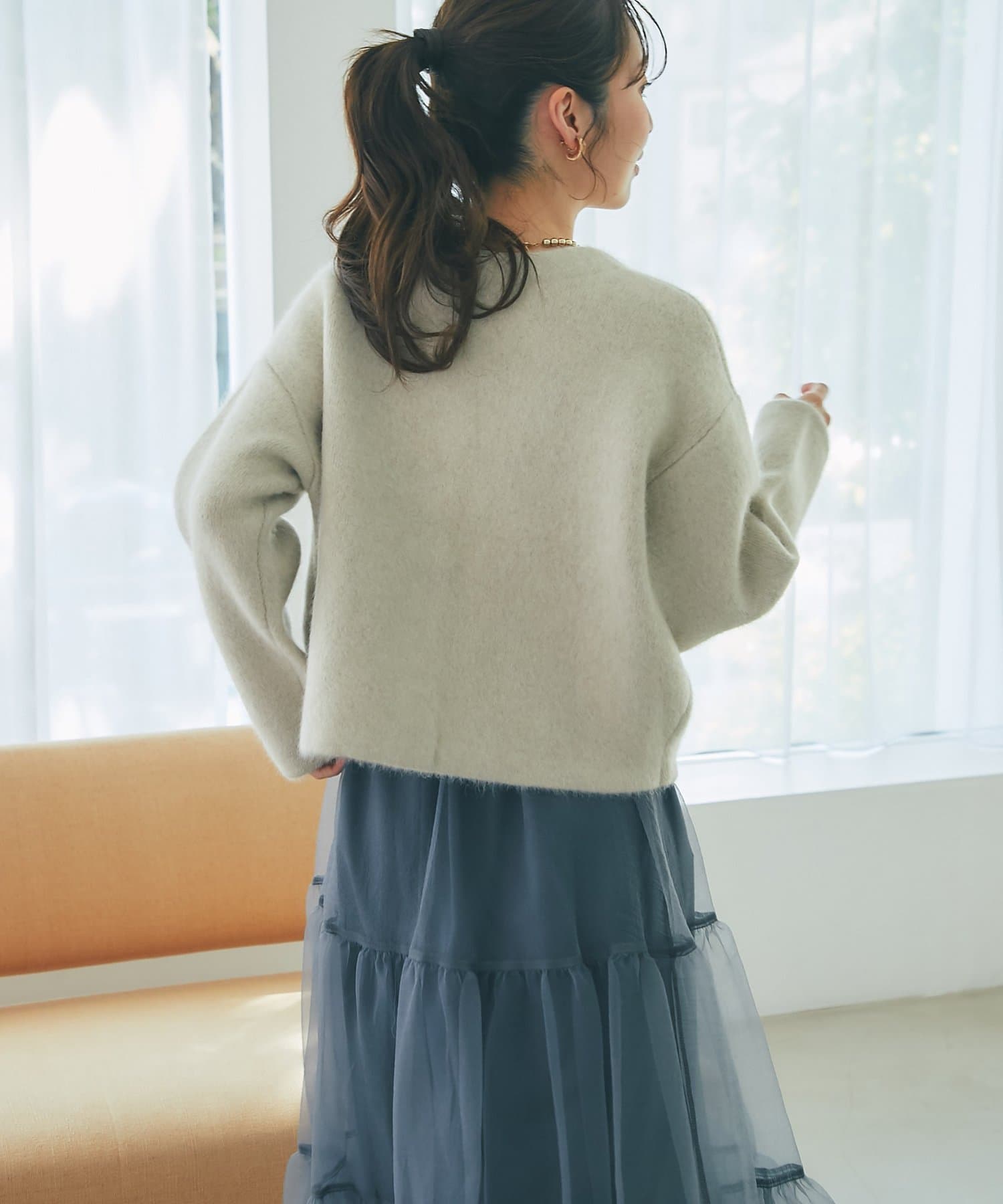 ラブティックボンボン　ハイクオリティヘアリーウールニットジャケット 着回し◎】ハイクオリティヘアリーウールニットジャケット | La