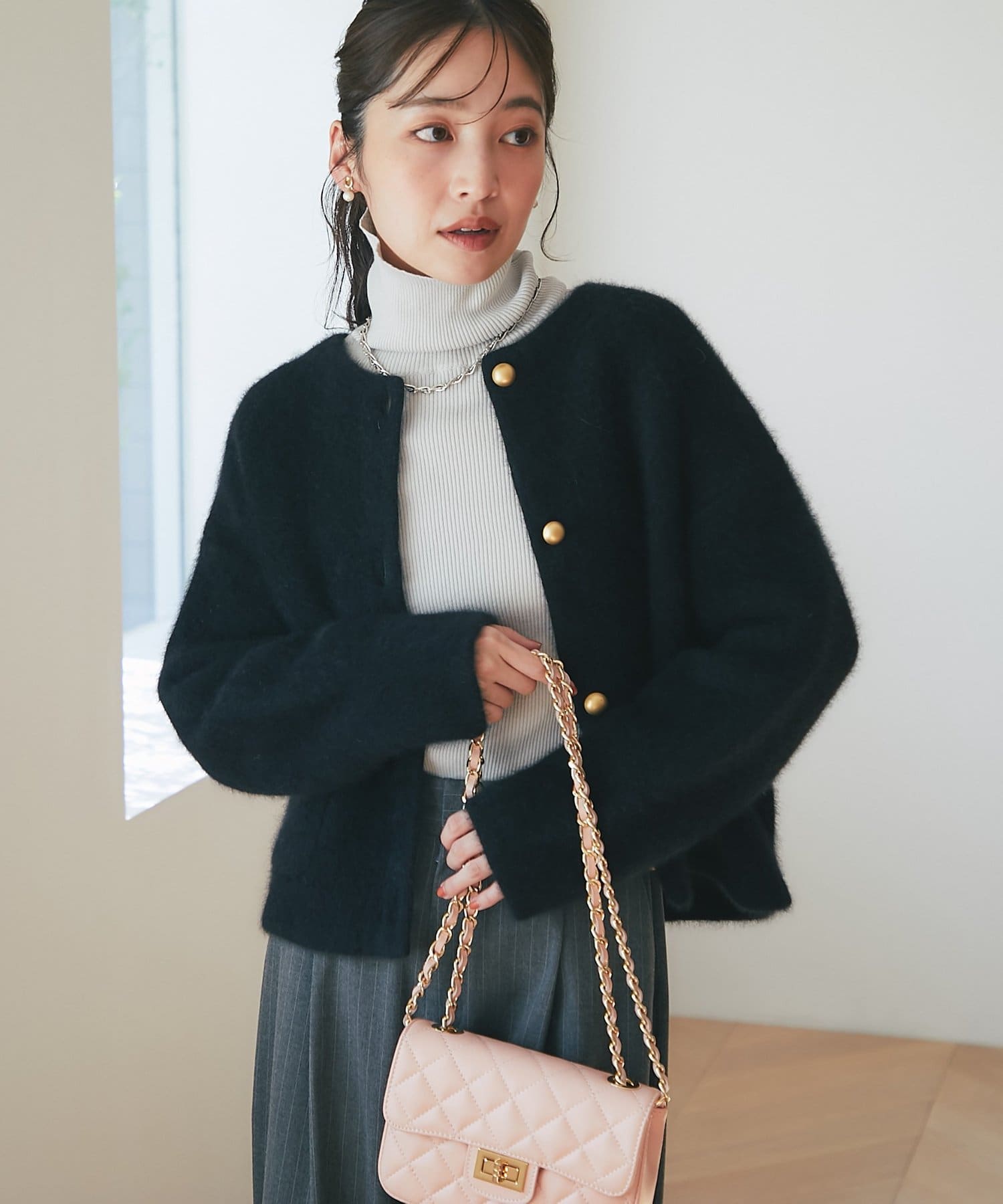 La boutique BonBon(ラブティックボンボン) 【名品アップデート・着回し力最強】ハイクオリティウール接結ジャケットカーディガン