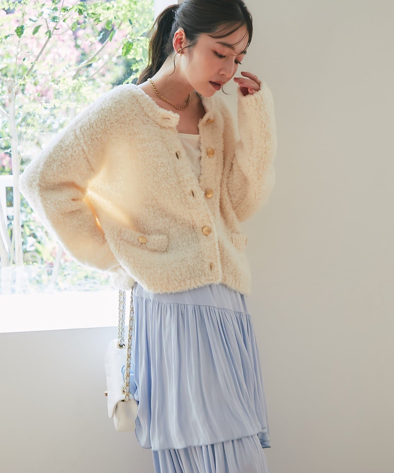 程よいリラックス感】ウールボアニットジャケットカーディガン