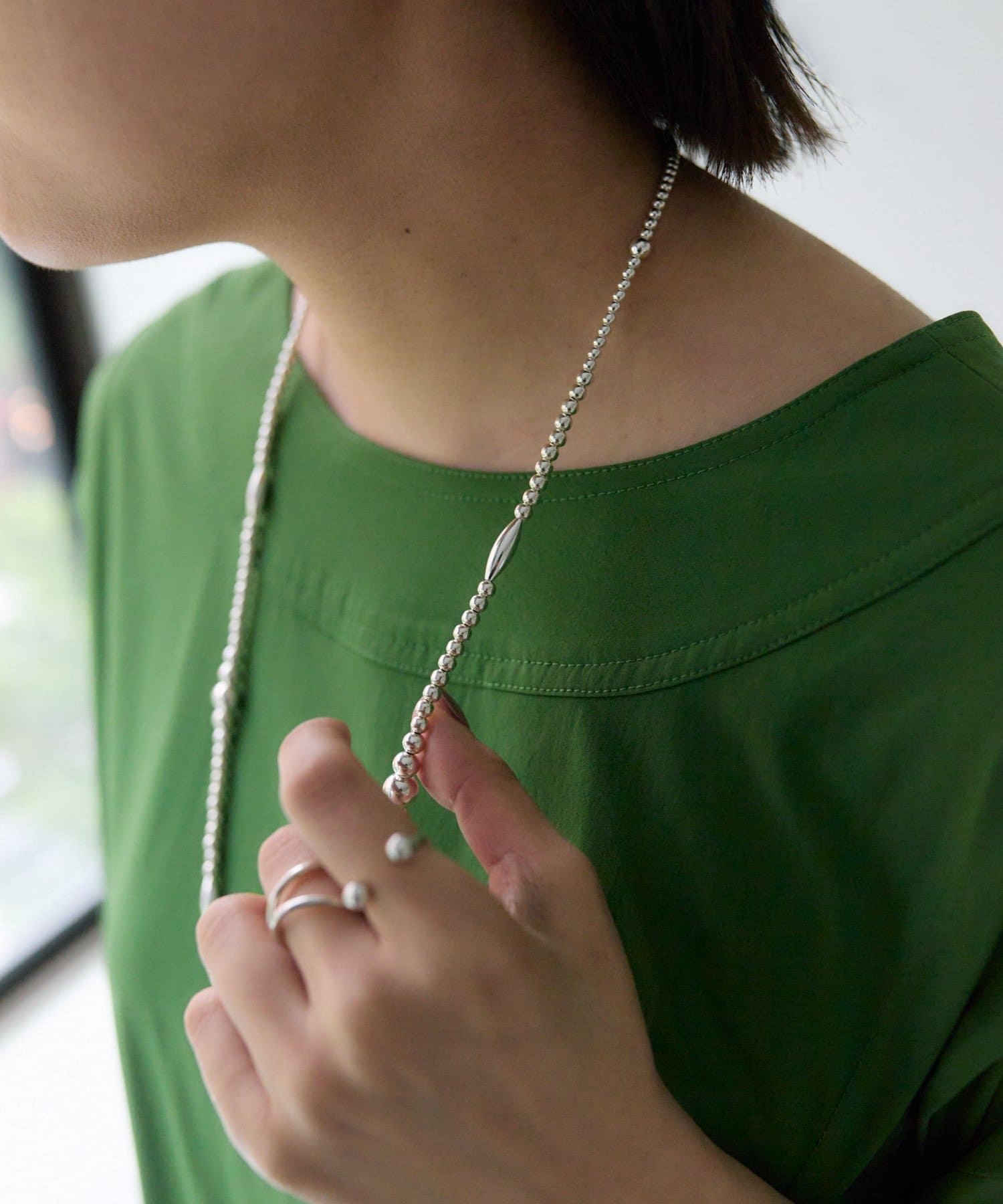 ear PAPILLONNER(イア パピヨネ) 《スターリングシルバー使用》ナバホナツメデザインロングネックレス