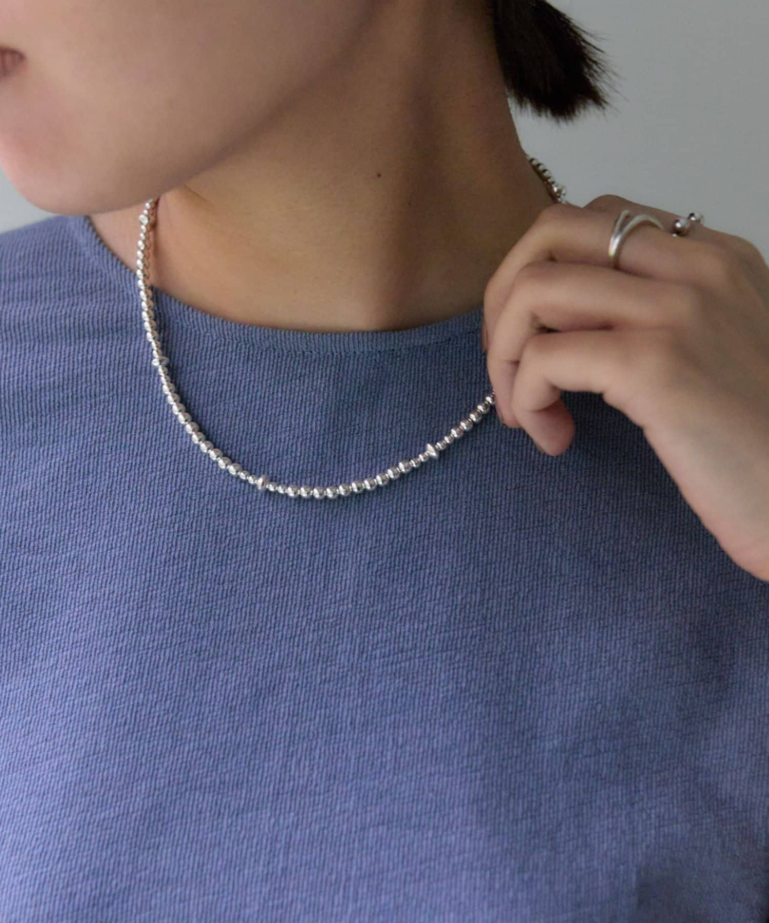 ear PAPILLONNER(イア パピヨネ) 《スターリングシルバー使用》ナバホソロバンデザインショートネックレス