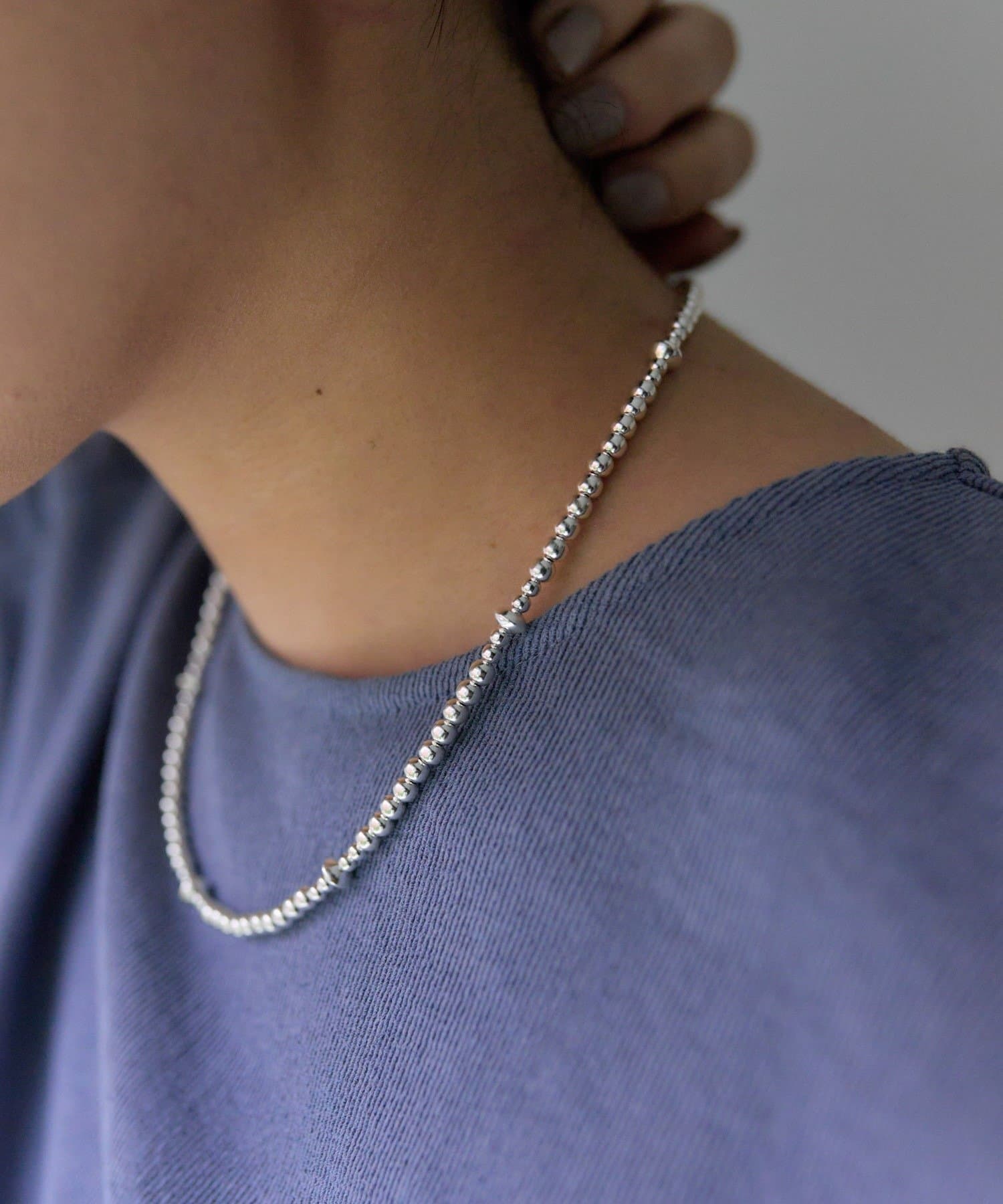 ear PAPILLONNER(イア パピヨネ) 《スターリングシルバー使用》ナバホソロバンデザインショートネックレス