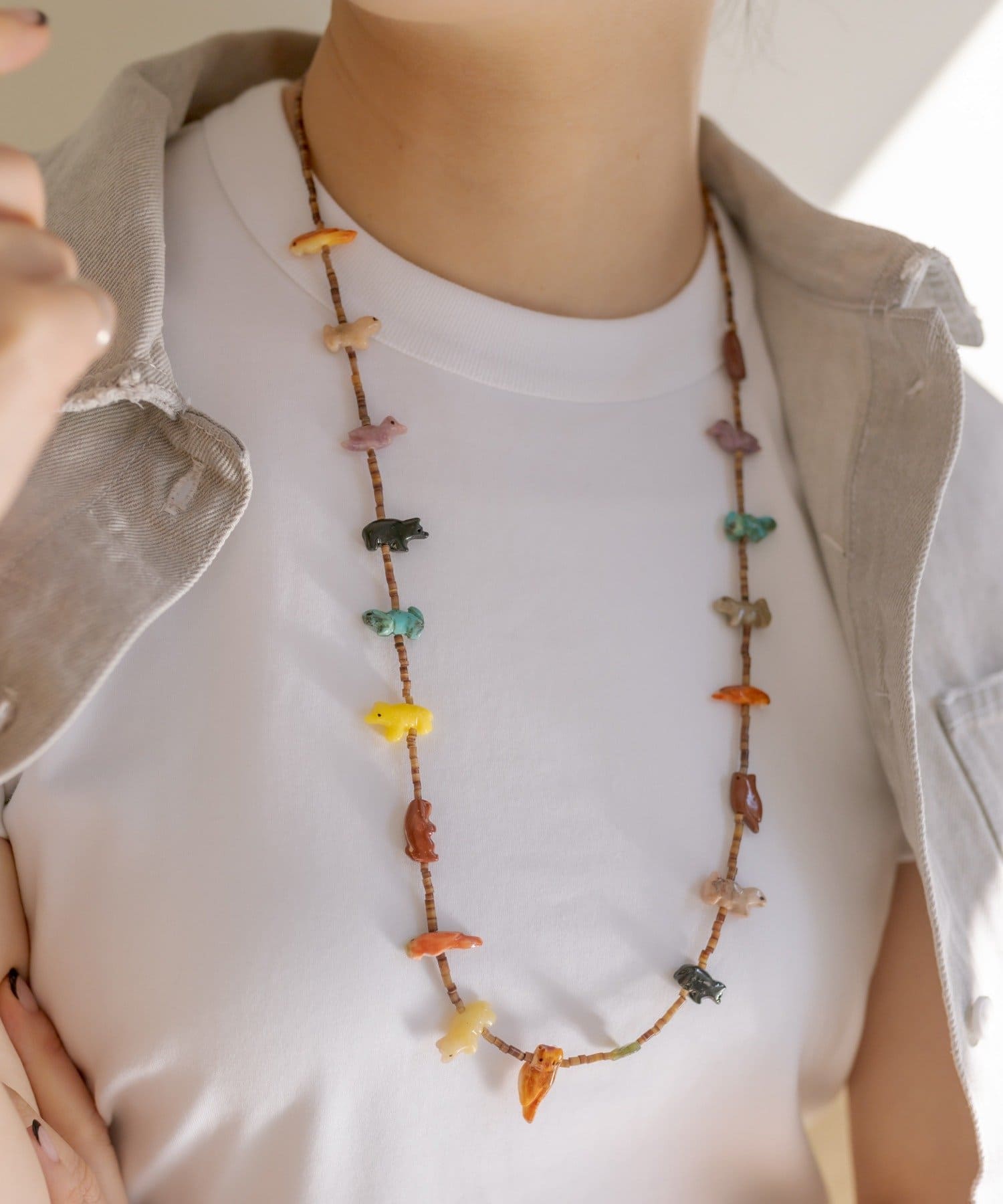 ear PAPILLONNER(イア パピヨネ) 《スターリングシルバー使用》天然石フェティッシュネックレス