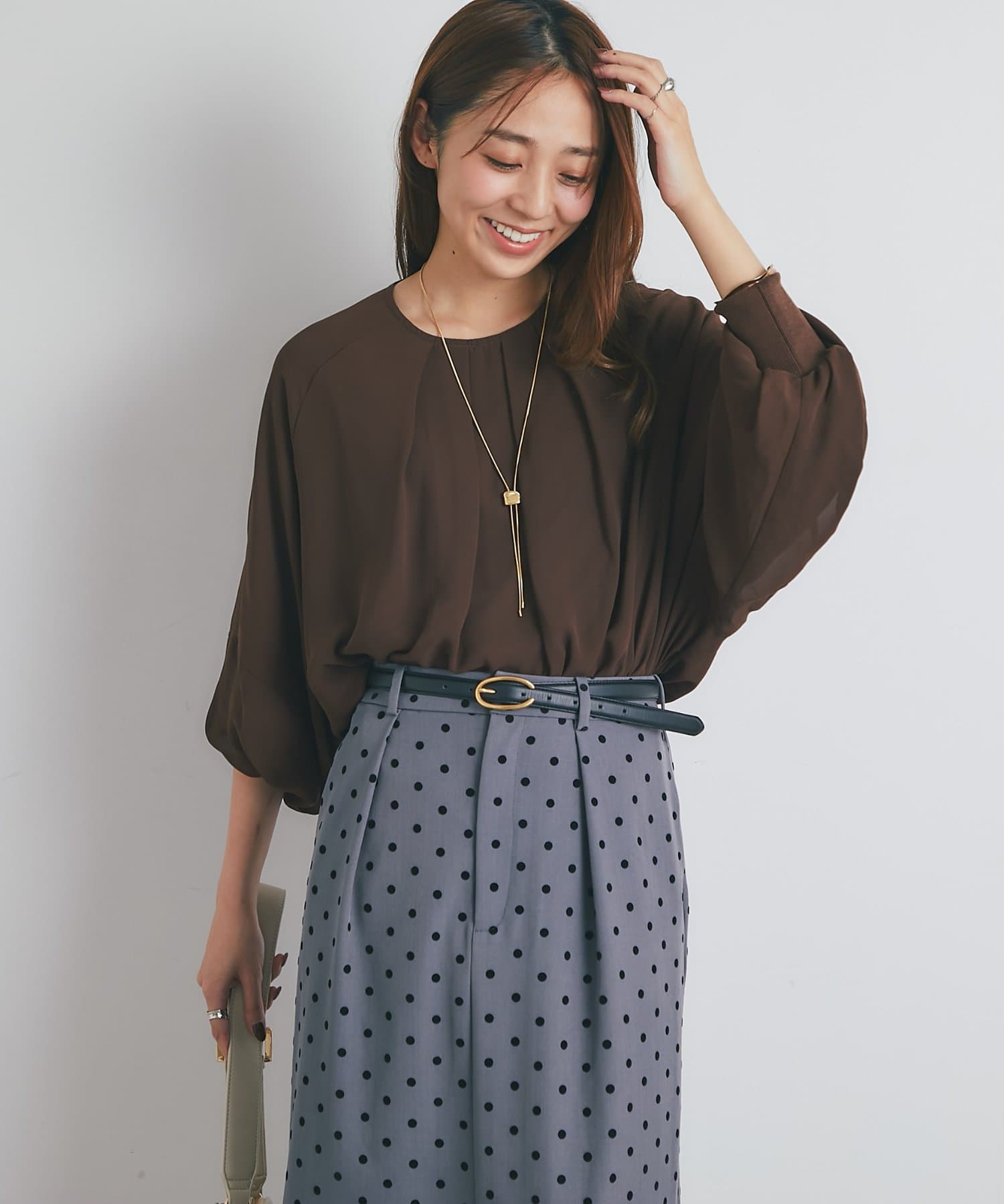 un dix cors(アンディコール) 《オンオフ兼用・大人な上品スタイル》シフォンブラウス