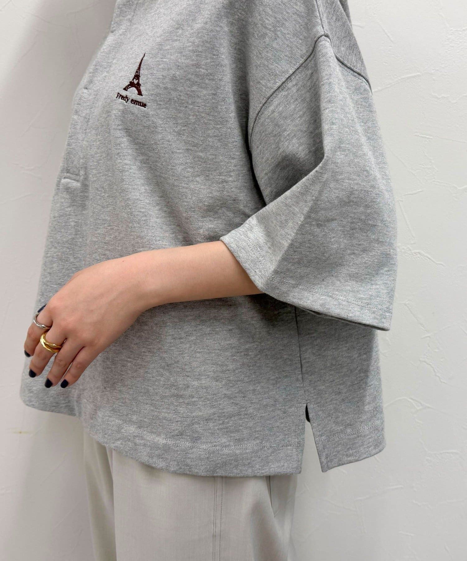 FREDY & GLOSTER(フレディ アンド グロスター) ワンポイント刺繍半袖ラガーシャツ