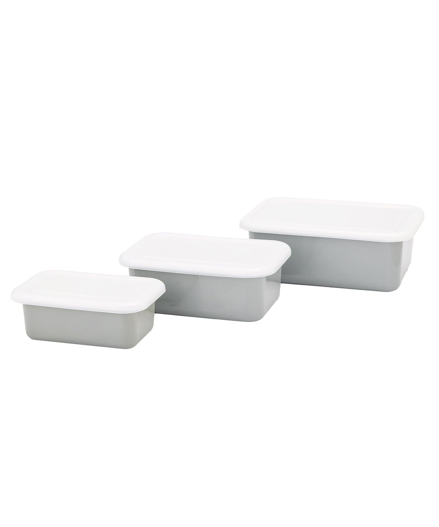 3COINS(スリーコインズ) ホーロー保存容器：M（900ml）