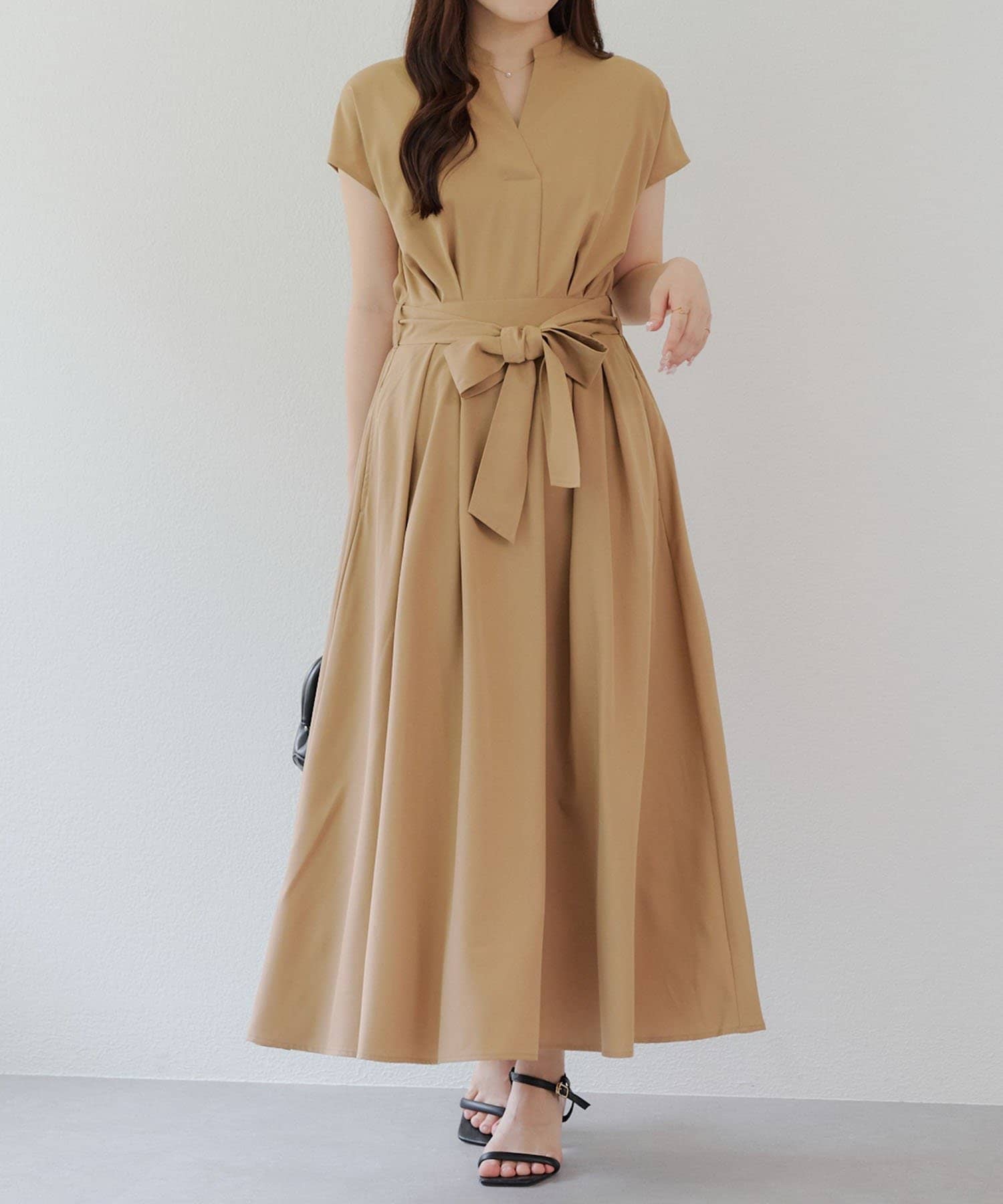 NICE CLAUP / OLIVE des OLIVE OUTLET(ナイスクラップ  / オリーブ デ オリーブ アウトレット) 【continuer】スキッパーフレンチタックワンピース