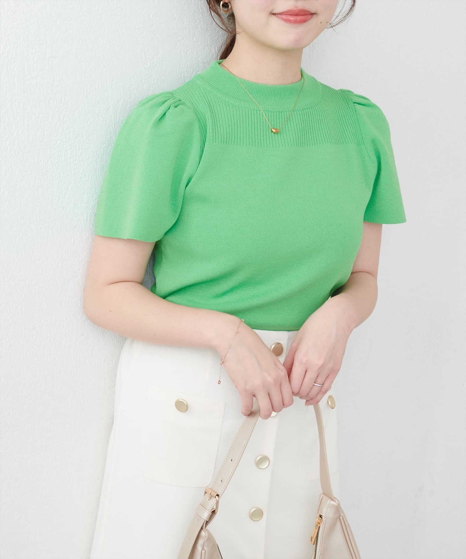 NICE CLAUP / OLIVE des OLIVE OUTLET(ナイスクラップ  / オリーブ デ オリーブ アウトレット) 【natural couture】フリル袖プチハイKTPO