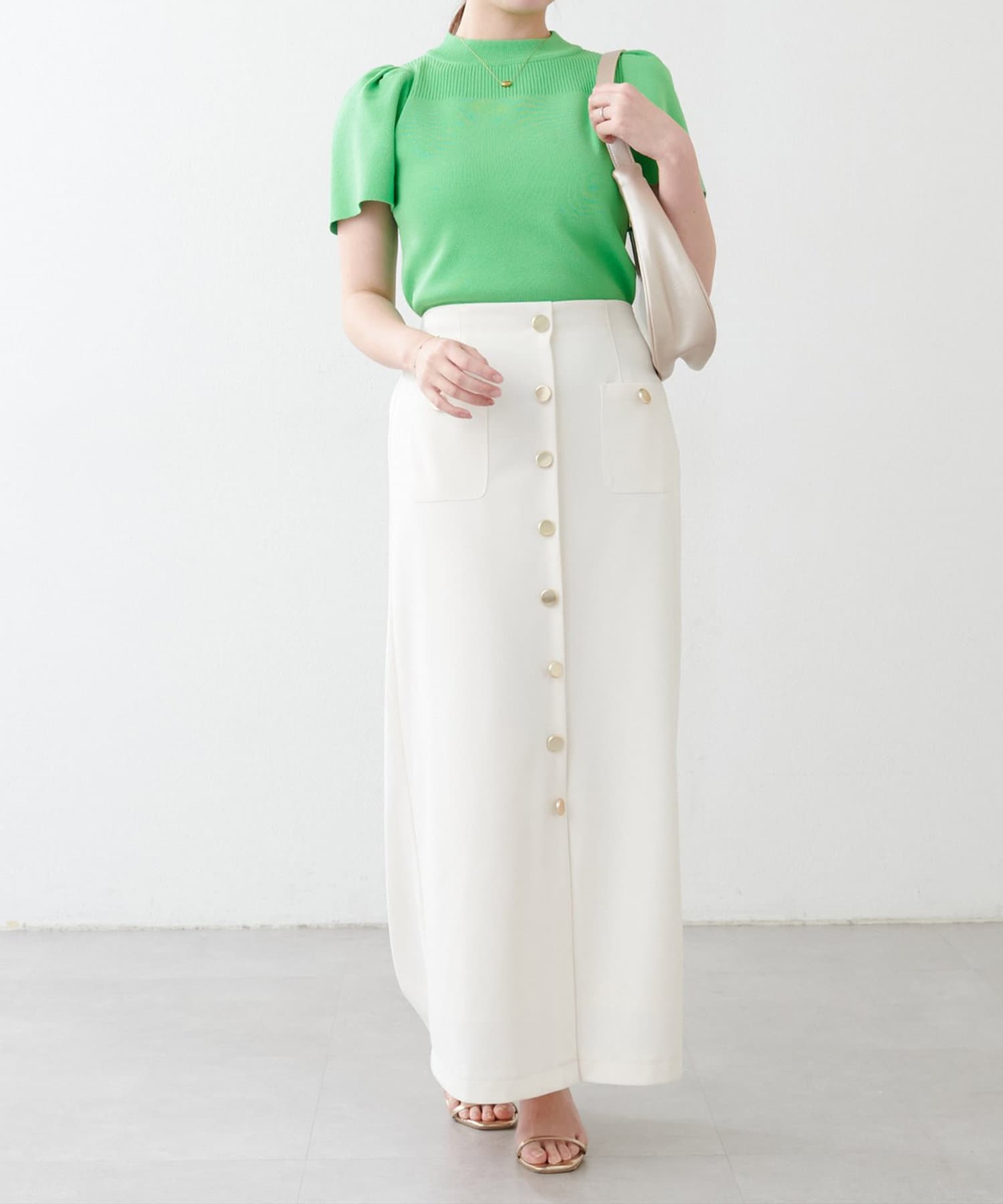 NICE CLAUP / OLIVE des OLIVE OUTLET(ナイスクラップ  / オリーブ デ オリーブ アウトレット) 【natural couture】フリル袖プチハイKTPO