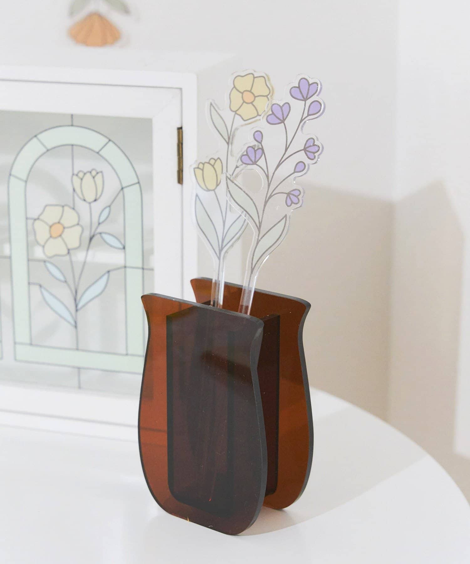 salut!(サリュ) アクリルフラワーピック／Flower Art Glass