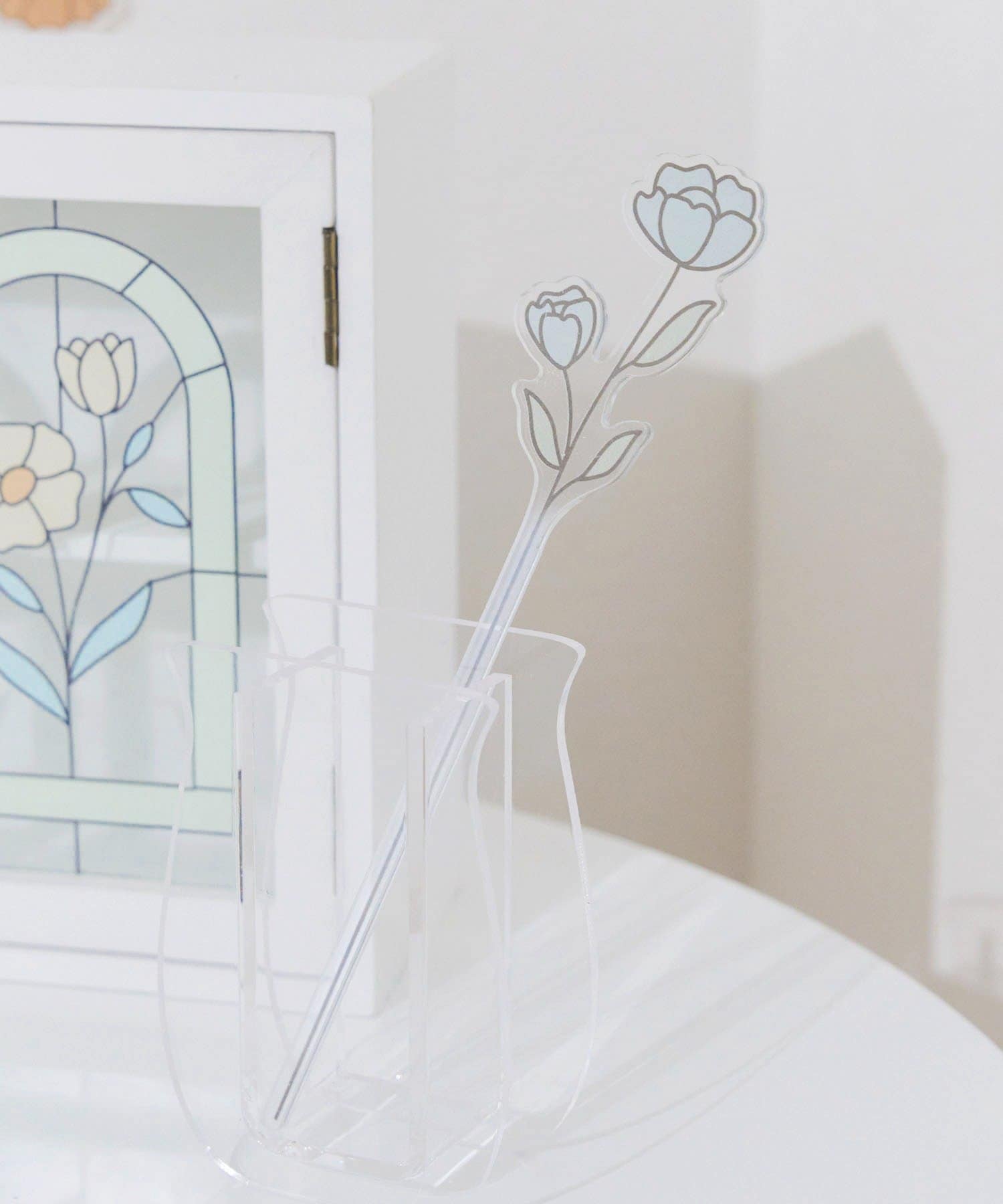 salut!(サリュ) アクリルフラワーピック／Flower Art Glass