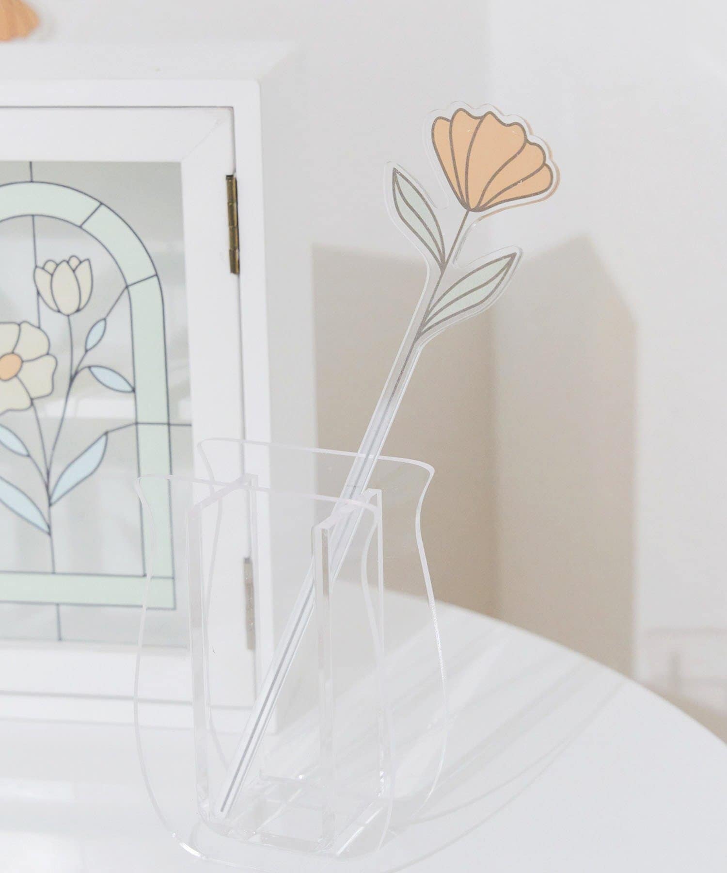 salut!(サリュ) アクリルフラワーピック／Flower Art Glass