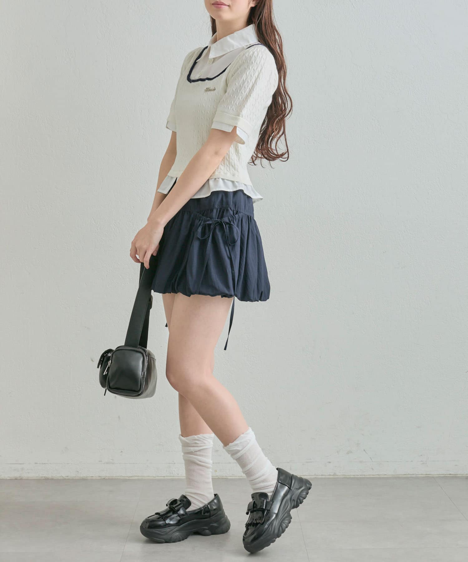 NICE CLAUP / OLIVE des OLIVE OUTLET(ナイスクラップ  / オリーブ デ オリーブ アウトレット) 【OLIVE des OLIVE】リボンポケットバルーンスカート
