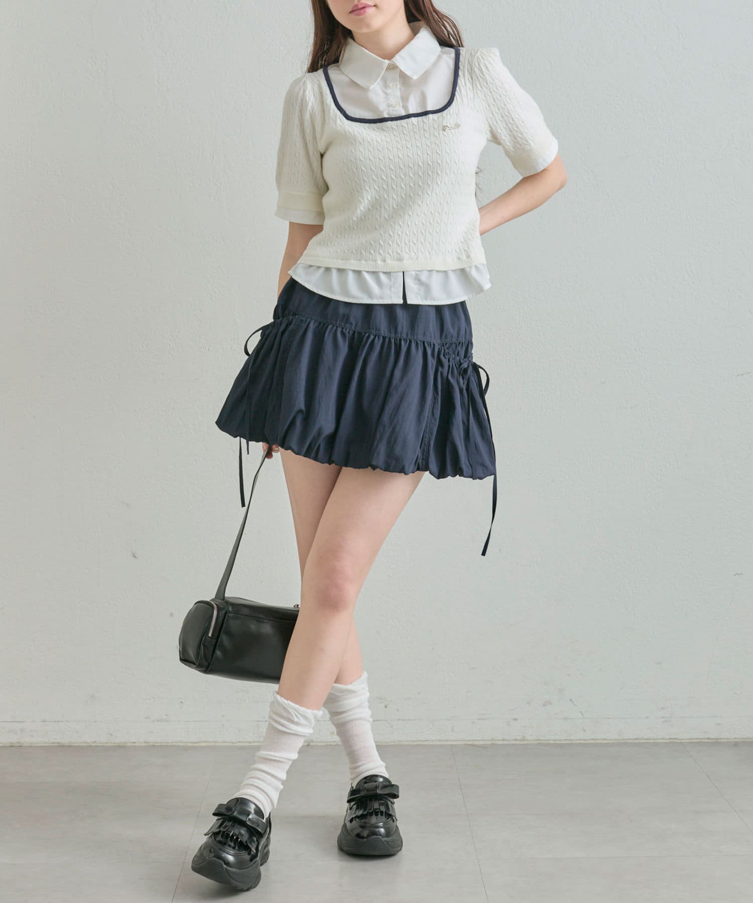 NICE CLAUP / OLIVE des OLIVE OUTLET(ナイスクラップ  / オリーブ デ オリーブ アウトレット) 【OLIVE des OLIVE】リボンポケットバルーンスカート