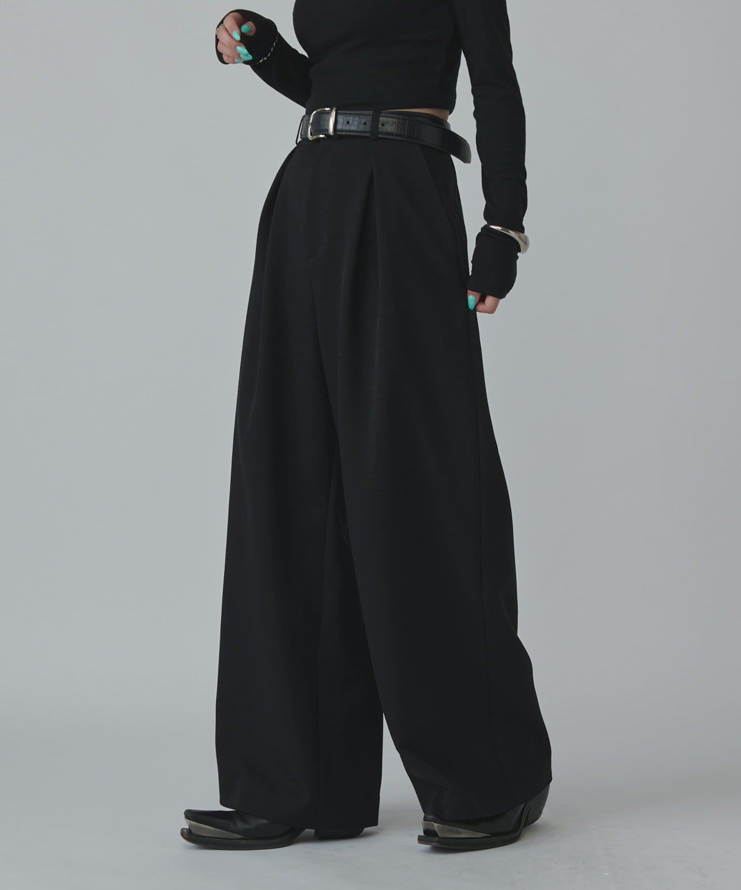 Lui's グレー プリーツ ワイドパンツ 新品 Lui's スラックス ワイドストレートパンツ メンズ : ZOZOTOWN