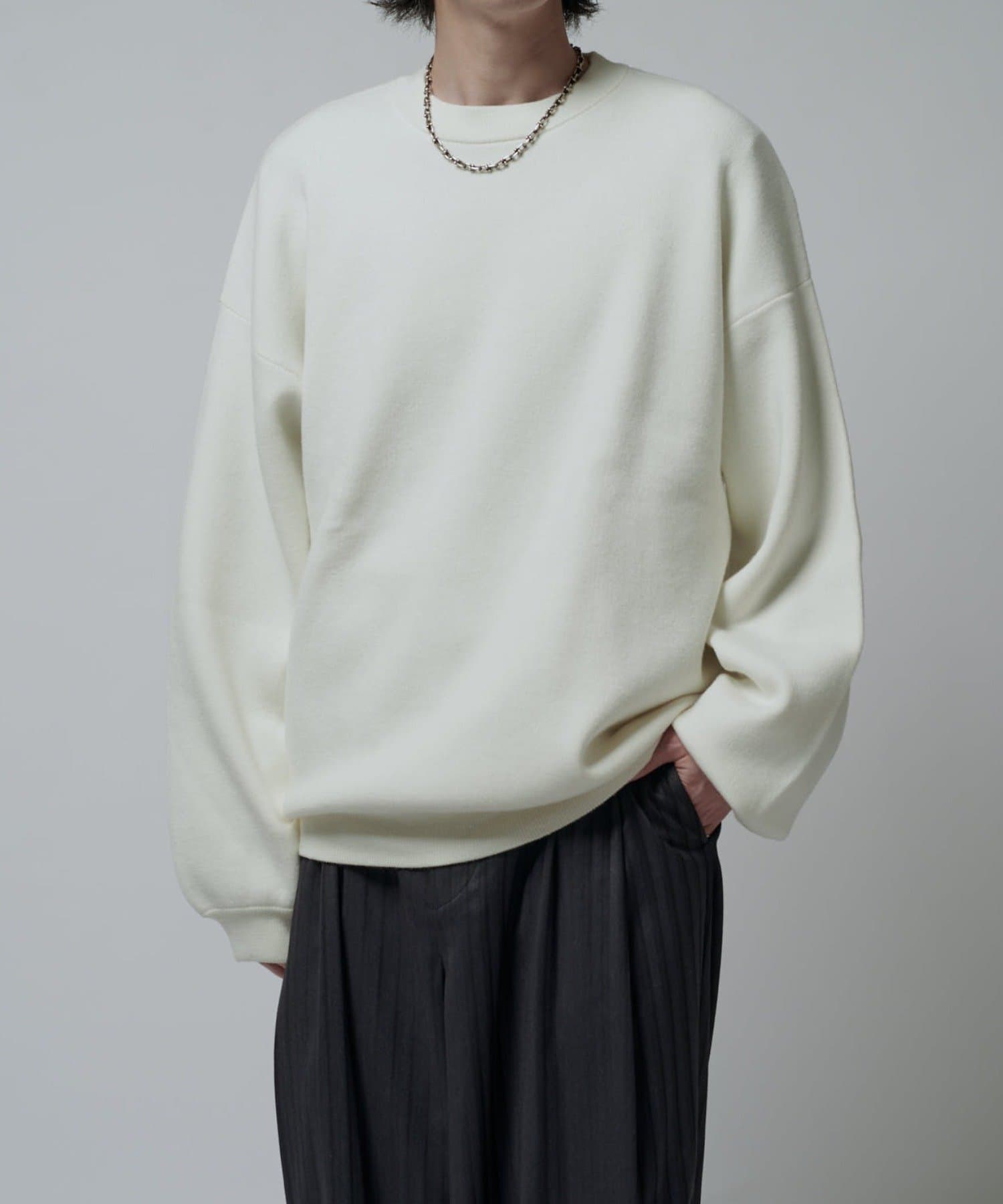 Lui's(ルイス) ウォッシャブルモダンBASICクルーネックニット