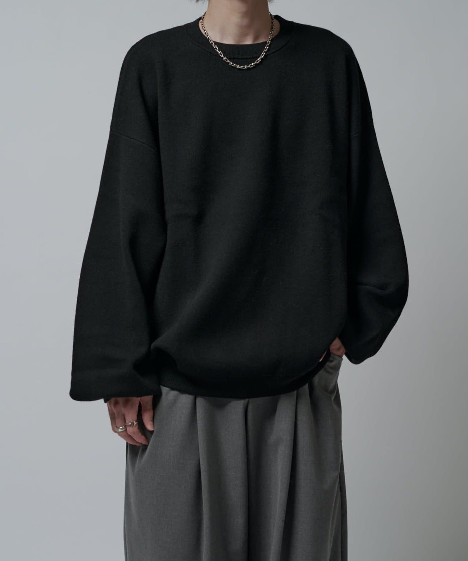 Lui's(ルイス) ウォッシャブルモダンBASICクルーネックニット