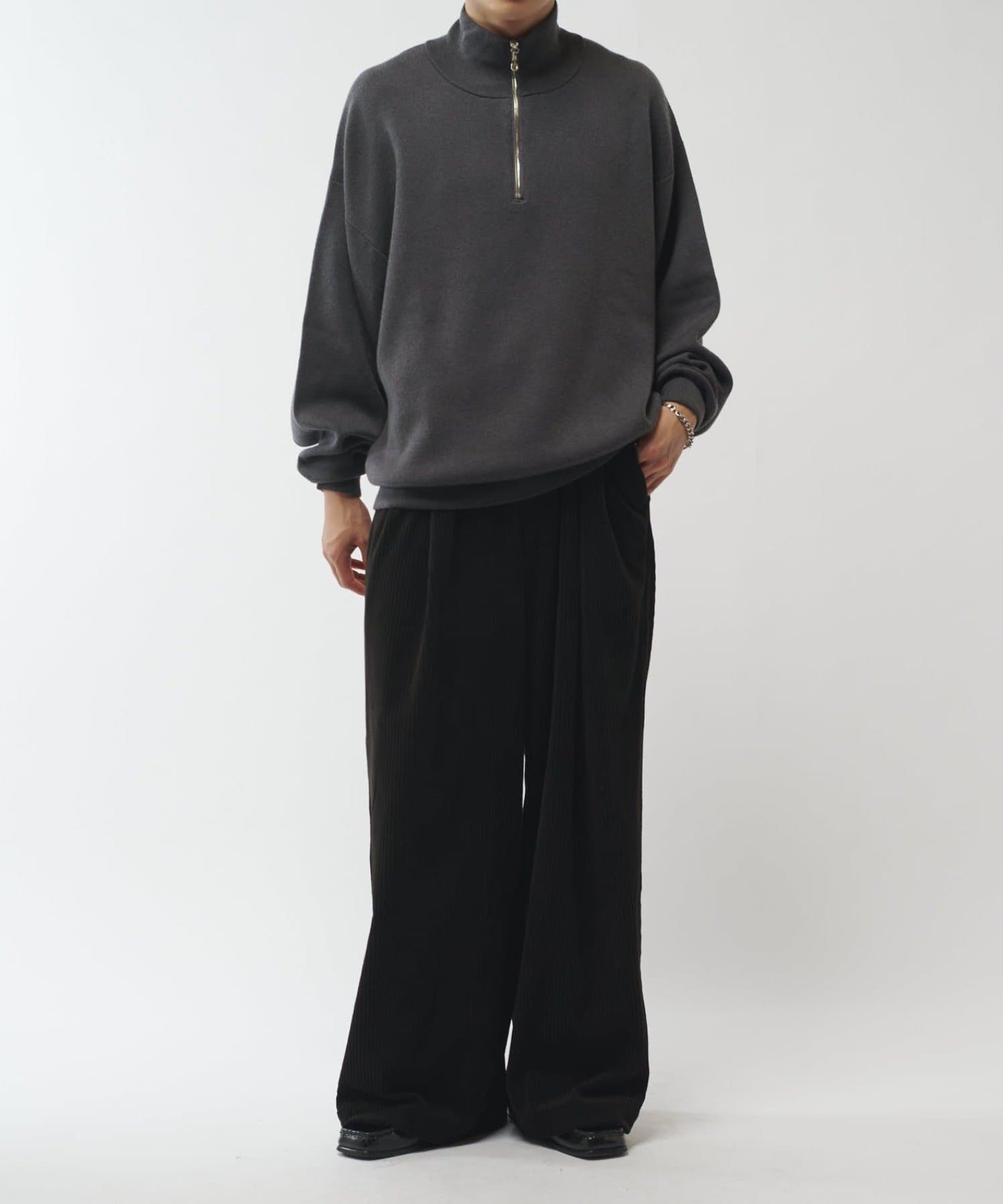 Lui's(ルイス) ウォッシャブルハーフZIPニット