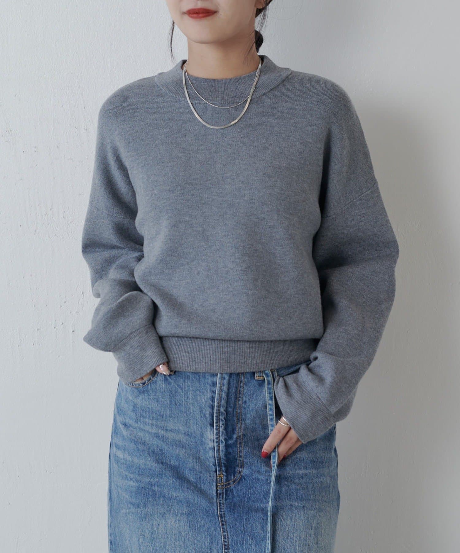 Lui's(ルイス) ウォッシャブルコンパクトクルーニット