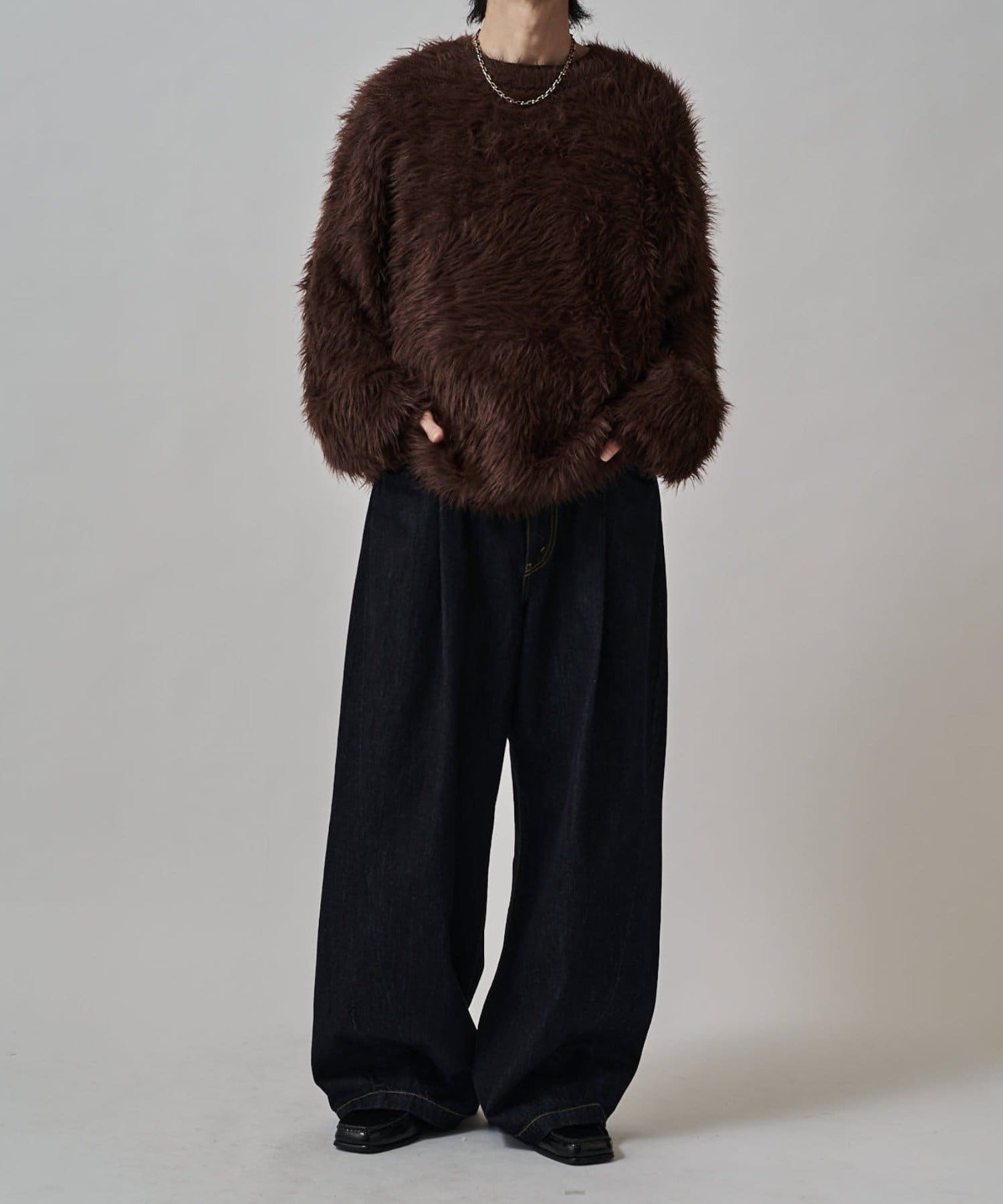 Lui's(ルイス) シャギークルーネックニット