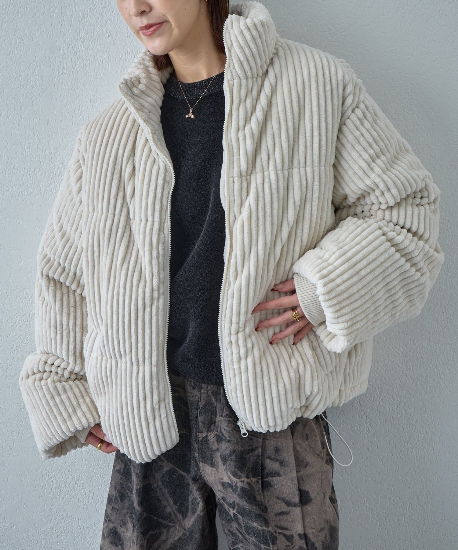 -goocy-(グーシー) ワイドコール中綿ジャケット