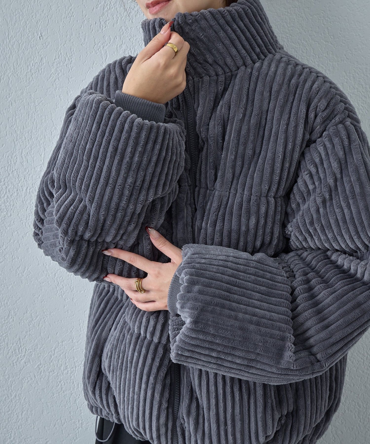 -goocy-(グーシー) ワイドコール中綿ジャケット