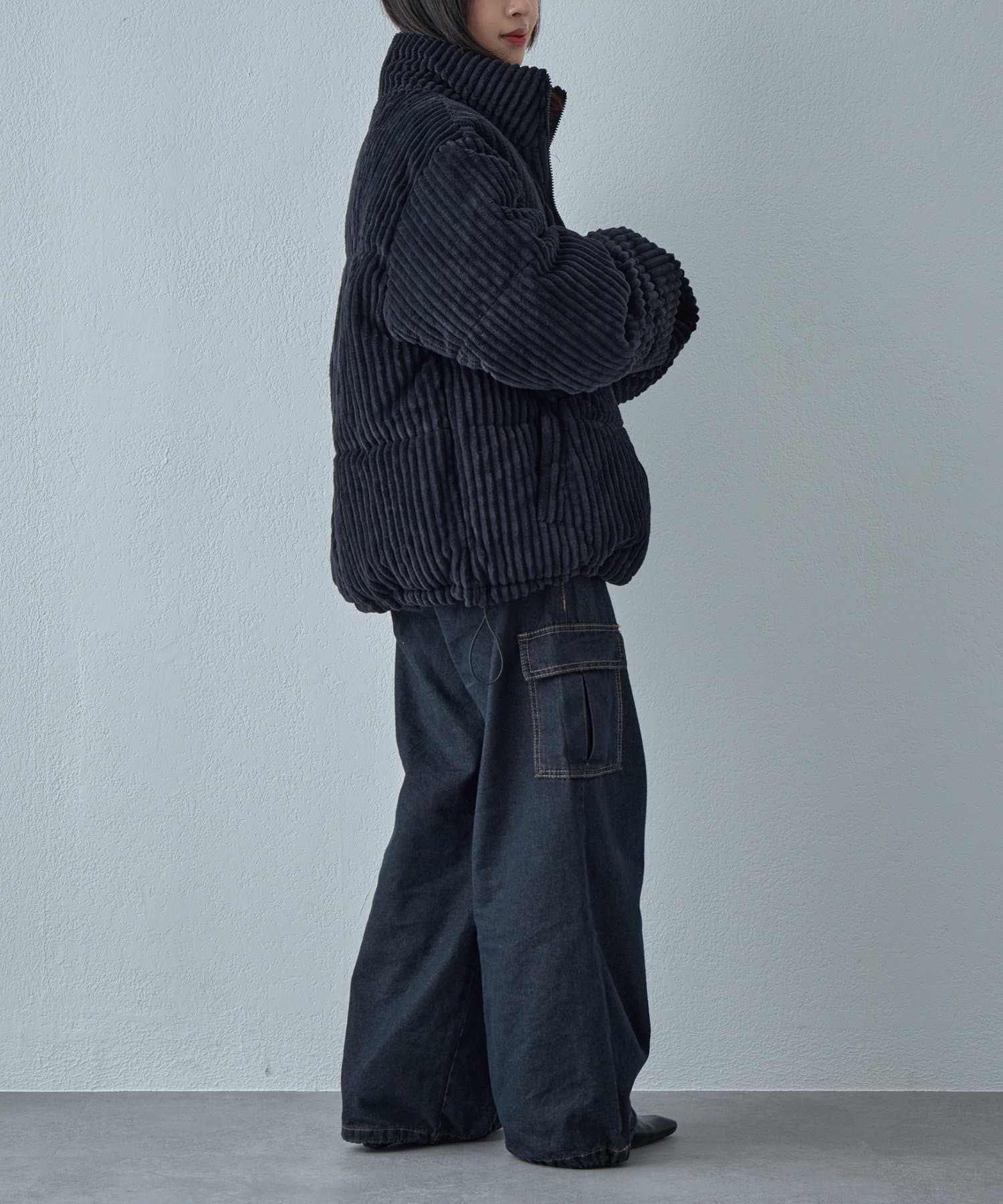 -goocy-(グーシー) ワイドコール中綿ジャケット