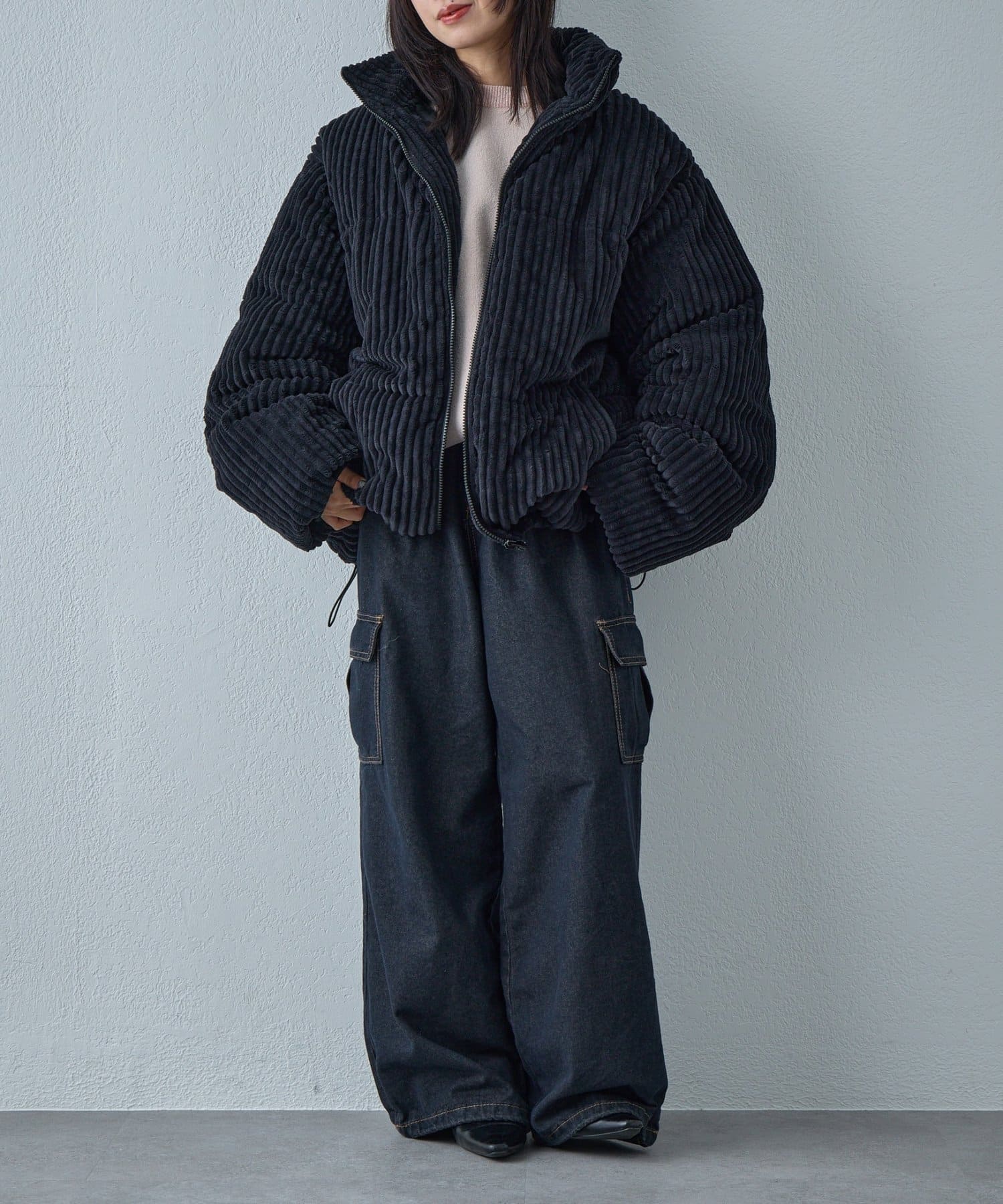 -goocy-(グーシー) ワイドコール中綿ジャケット