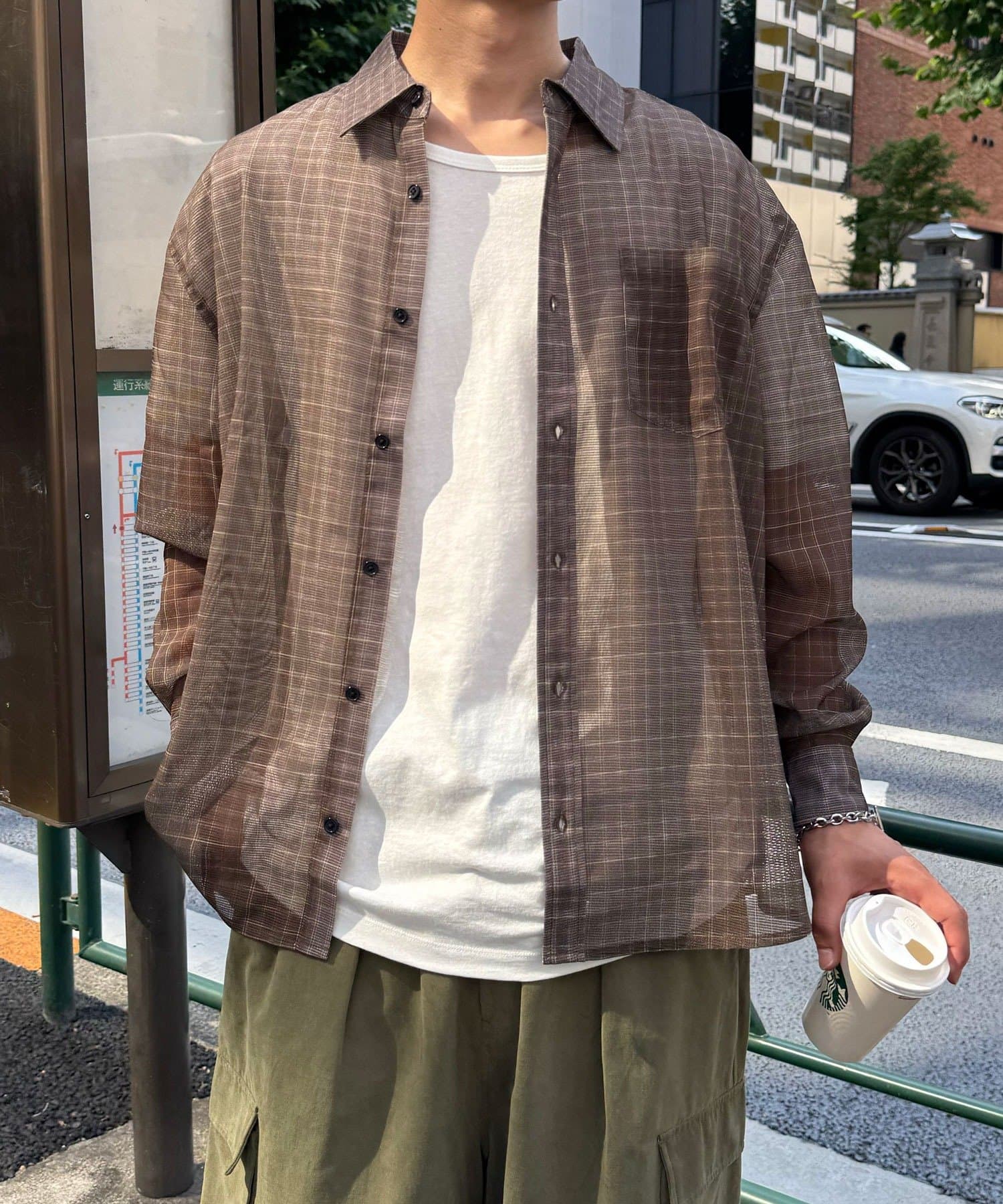 ブラウス シャツ メッシュアソート柄ロングスリーブシャツ レディース メンズ メッシュアソート柄ロングスリーブシャツ | CIAOPANIC(チャオ