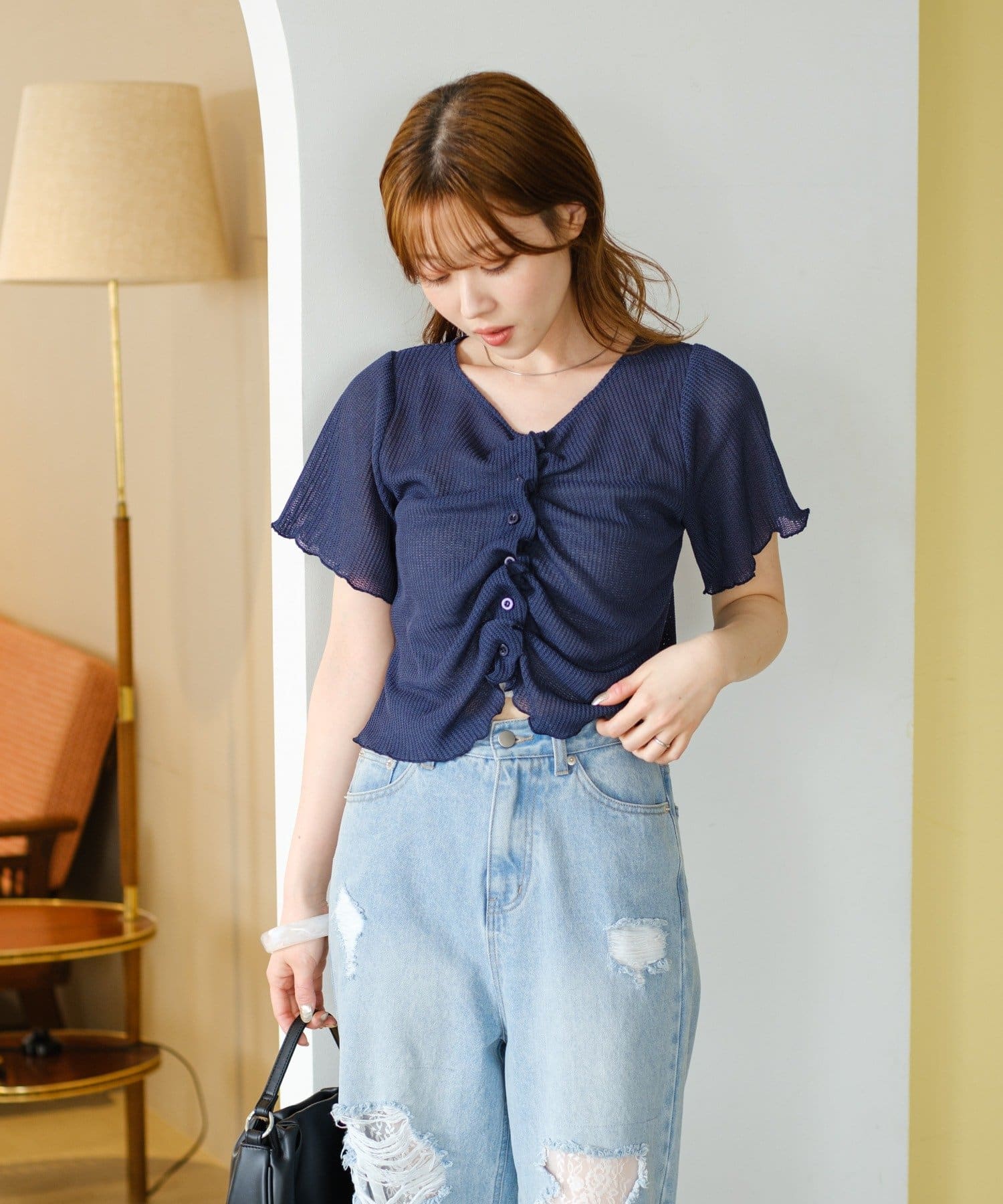 Kastane - kastane シャーリングtee Kastane（カスタネ）の「シャーリングTee（Tシャツ/カットソー