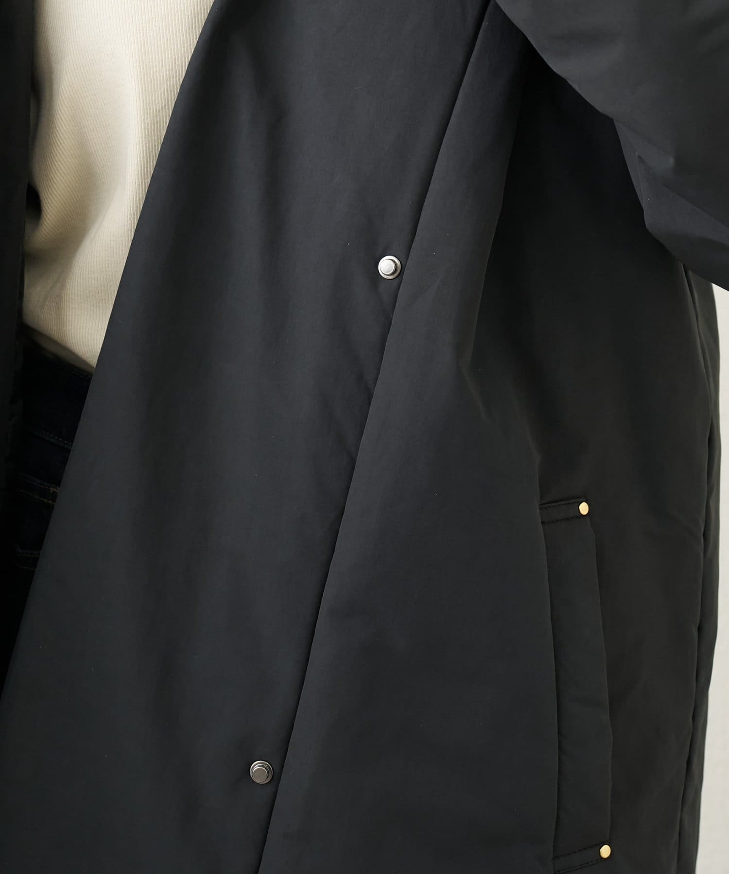 un dix cors(アンディコール) 《上品スッキリ見え◎》マットランブラークロスロングダウンコート