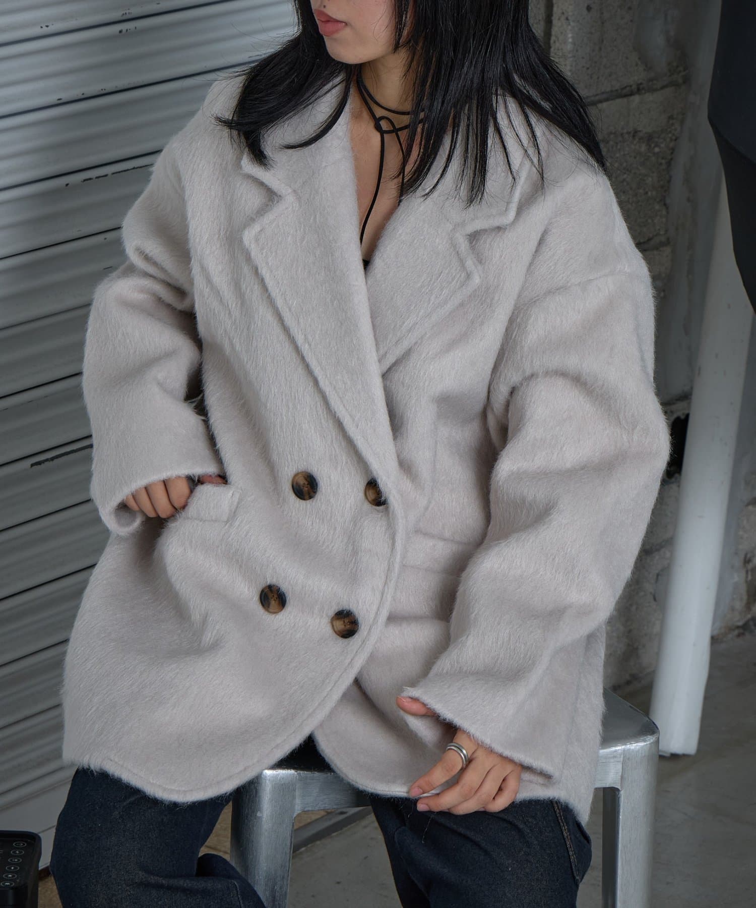 -goocy-(グーシー) シャギーテーラーコート