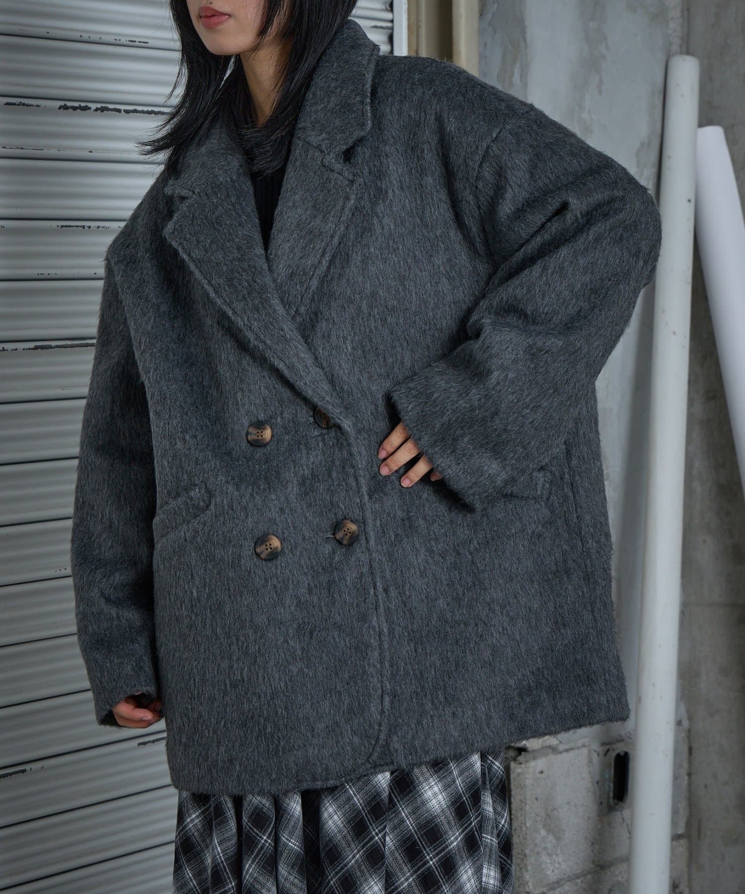 -goocy-(グーシー) シャギーテーラーコート