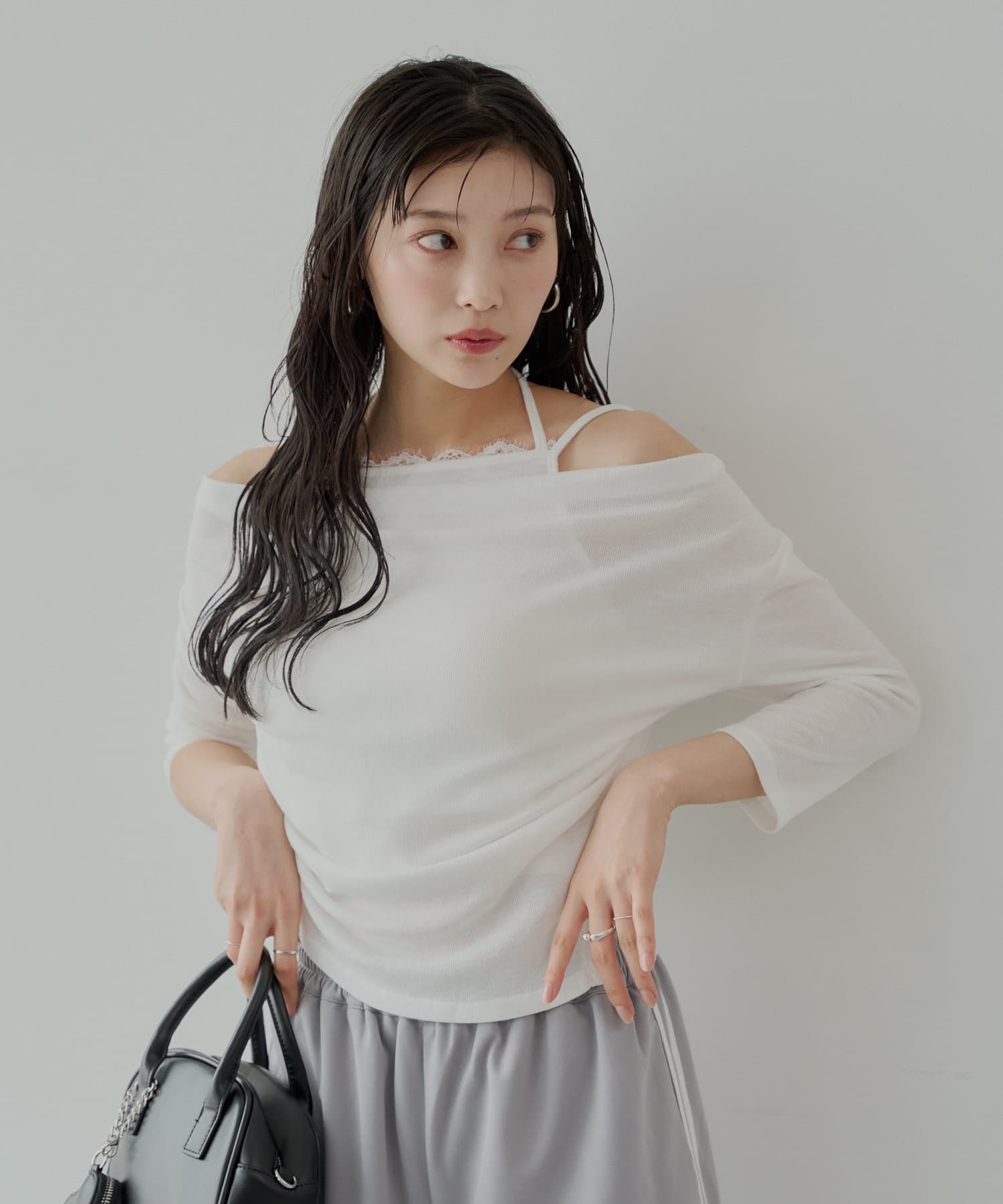 1着のみ早い者勝ち 人気 フリル オフショル アシメ ドレス（1着