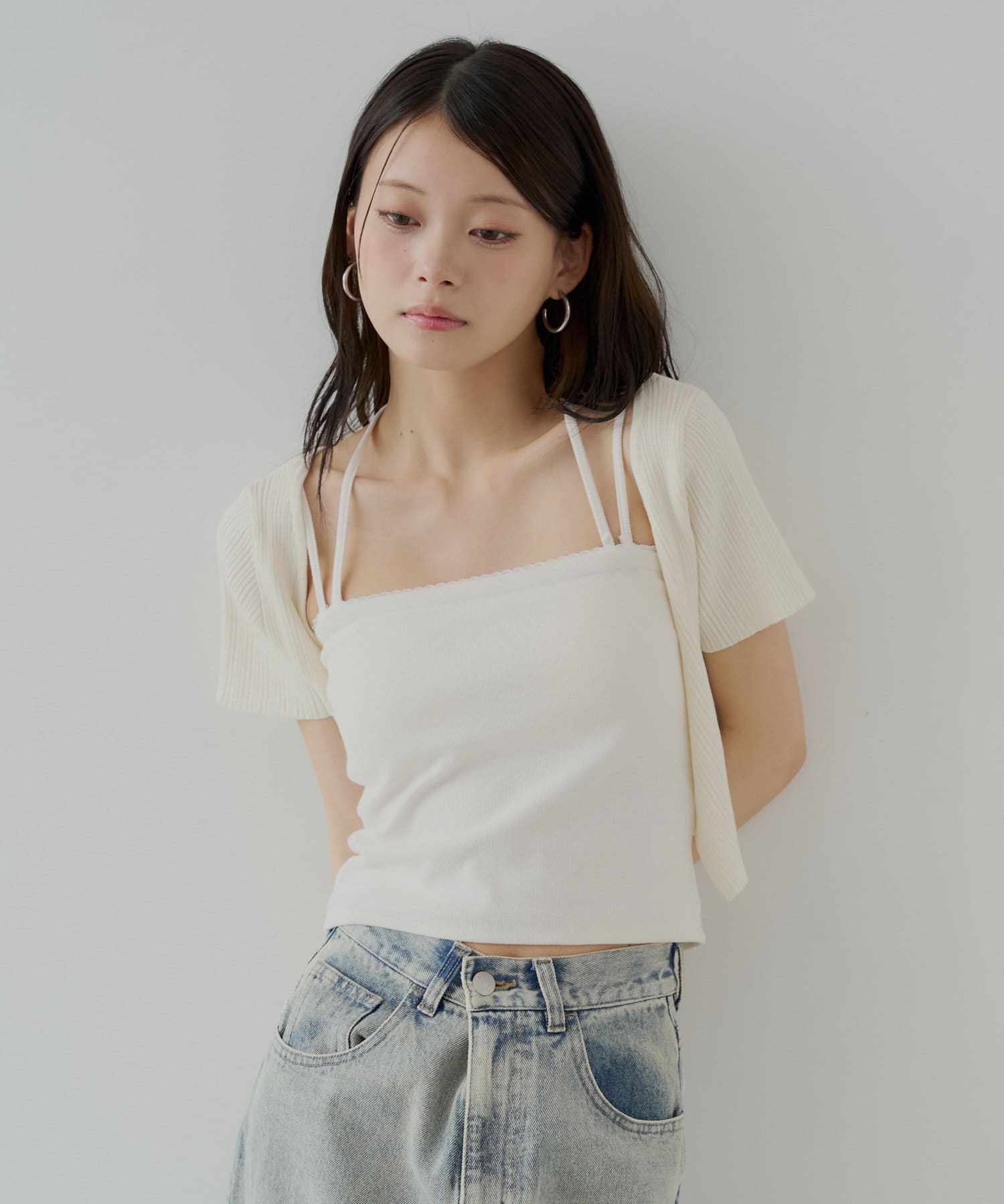 Chico】取り外しキャミストラップレースベアトップ | OUTLET