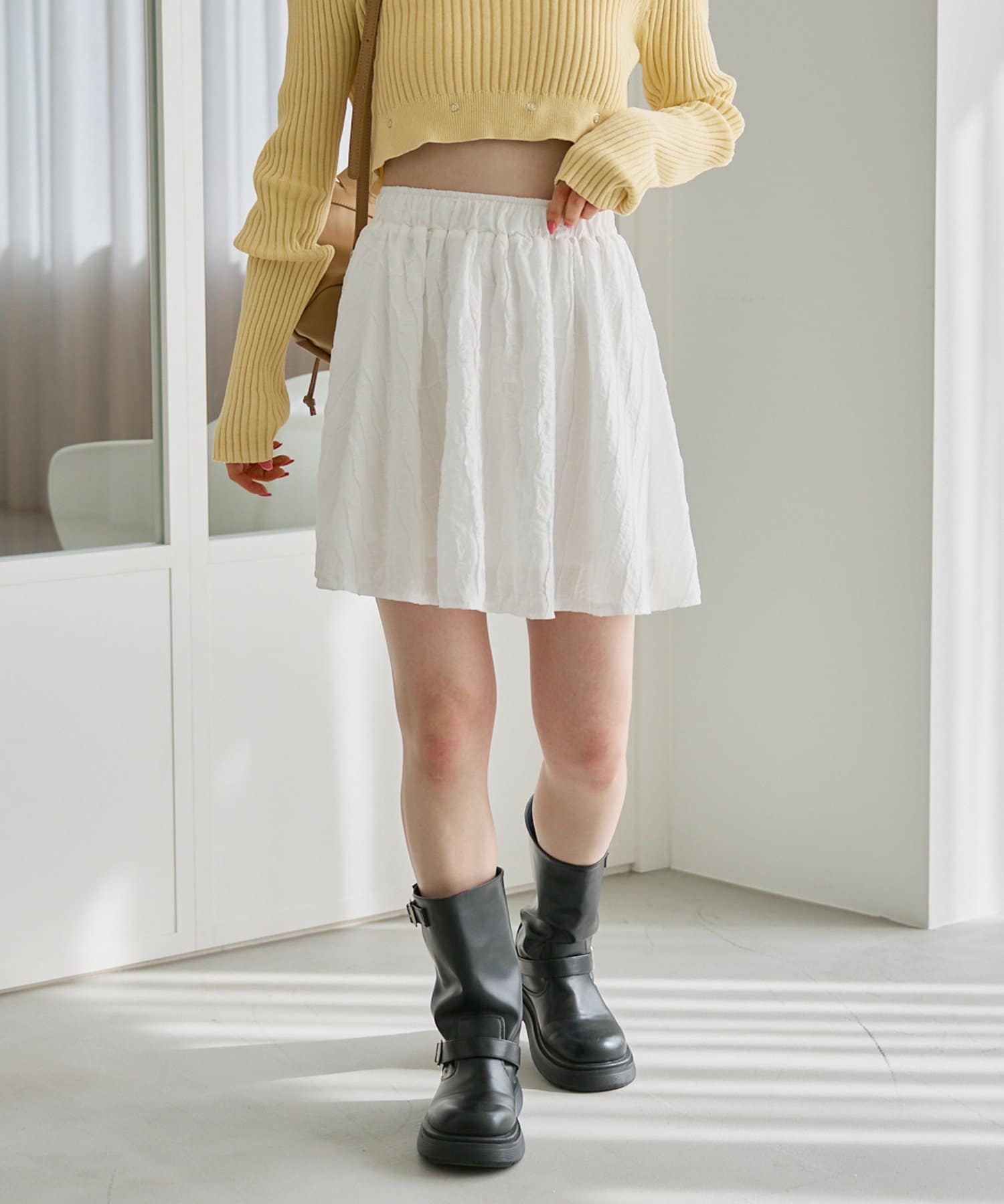 OUTLET(アウトレット) 【Kastane】ウェーブフレアミニスカート